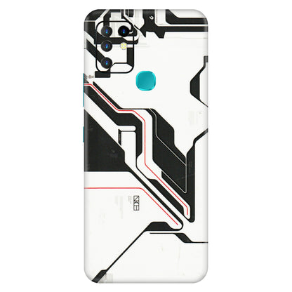 INFINIX Phone Skins (All Models) - White Techy Logo - 3D Embossed Finish (L-312) Infinix Hot 10