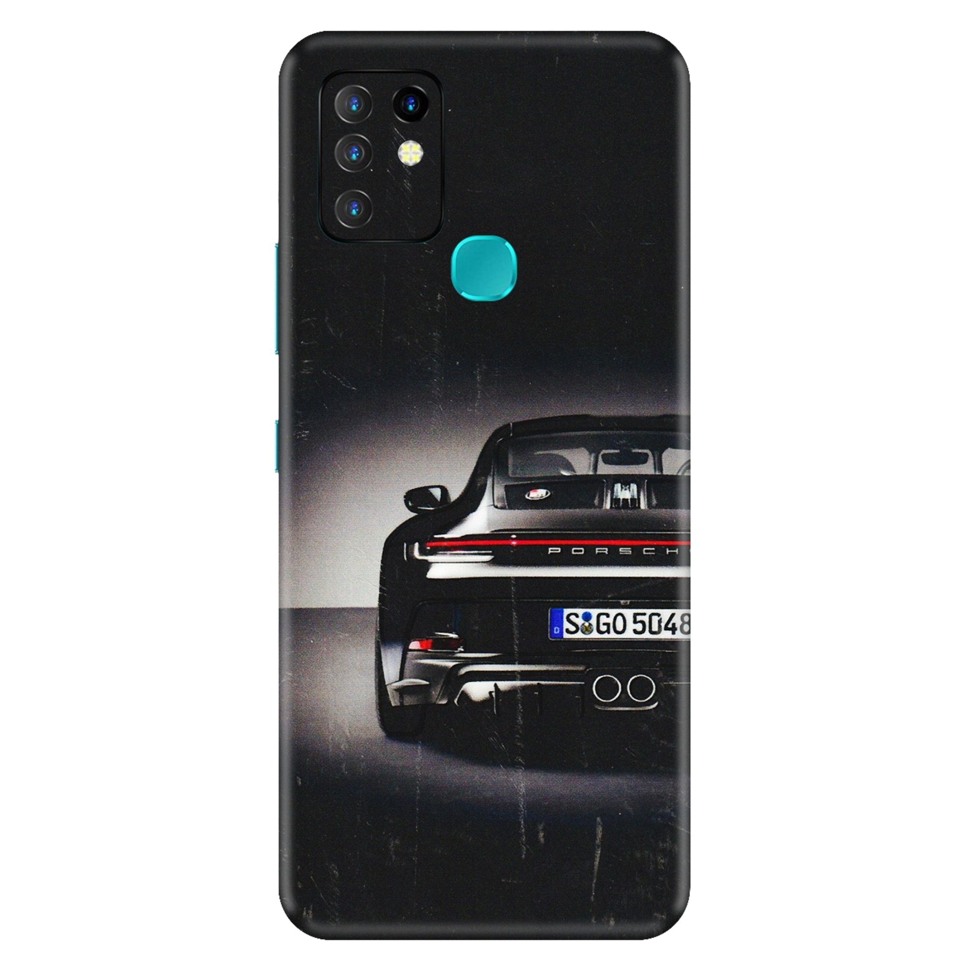 INFINIX Phone Skins (All Models) - New Black Porsche GT3 - 3D Embossed Finish (L-327) Infinix Hot 10