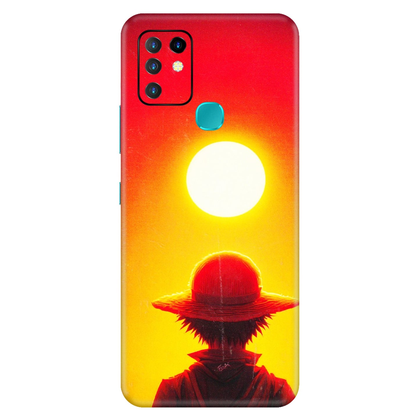 INFINIX Phone Skins (All Models) - Cool Sunset With Monkey D.Luffy Anime - 3D Embossed Finish (L-329) Infinix Hot 10