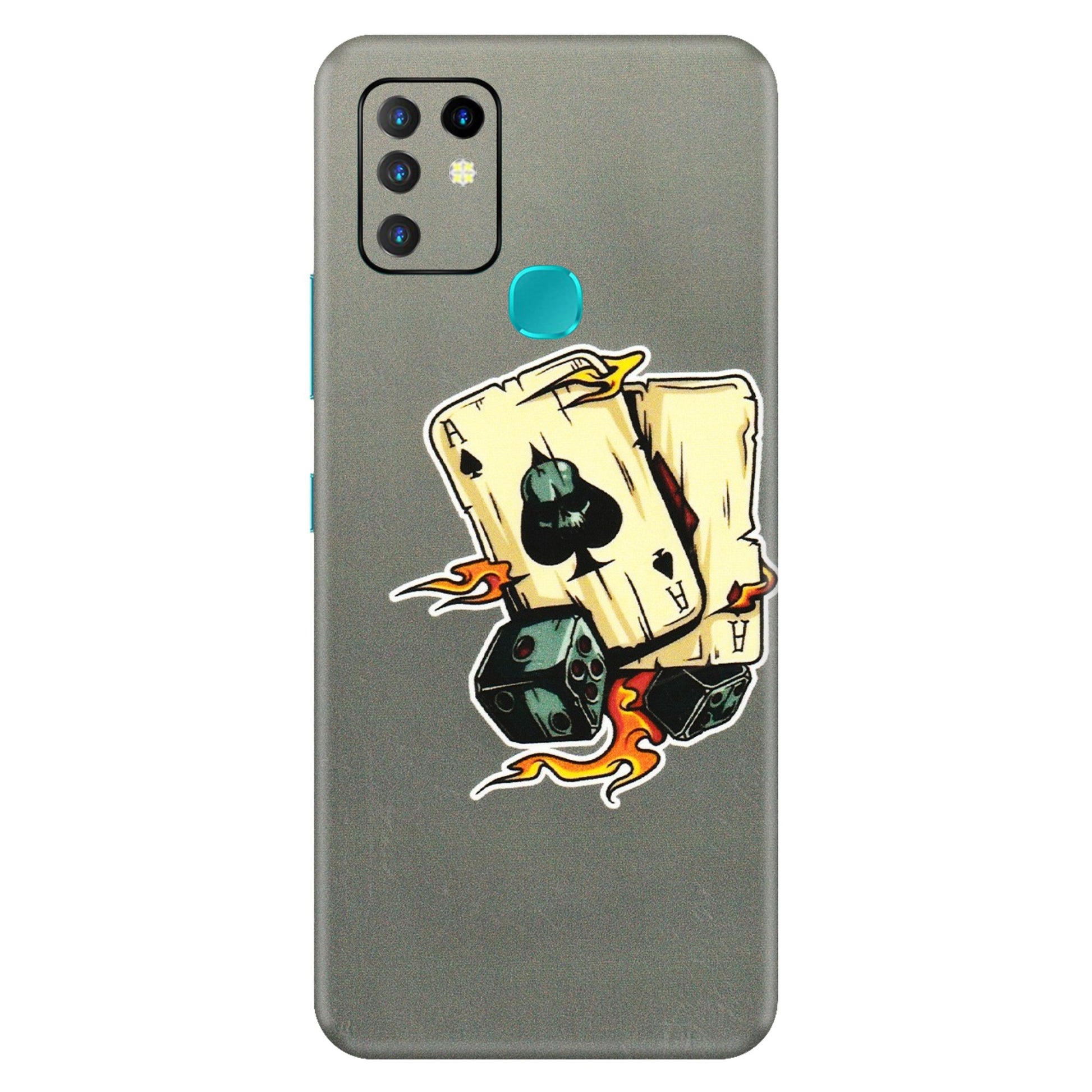 INFINIX Phone Skins (All Models) - Grey Cards Of Ace - 3D Embossed Finish (L-77) Infinix Hot 10