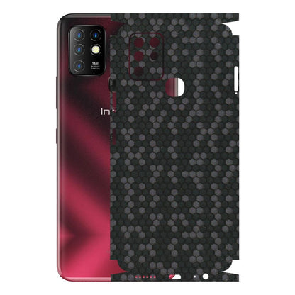 INFINIX Phone Skins (All Models) - Black Grey Honeycomb Sober - 3D Embossed Finish (L-85) Infinix Hot 10