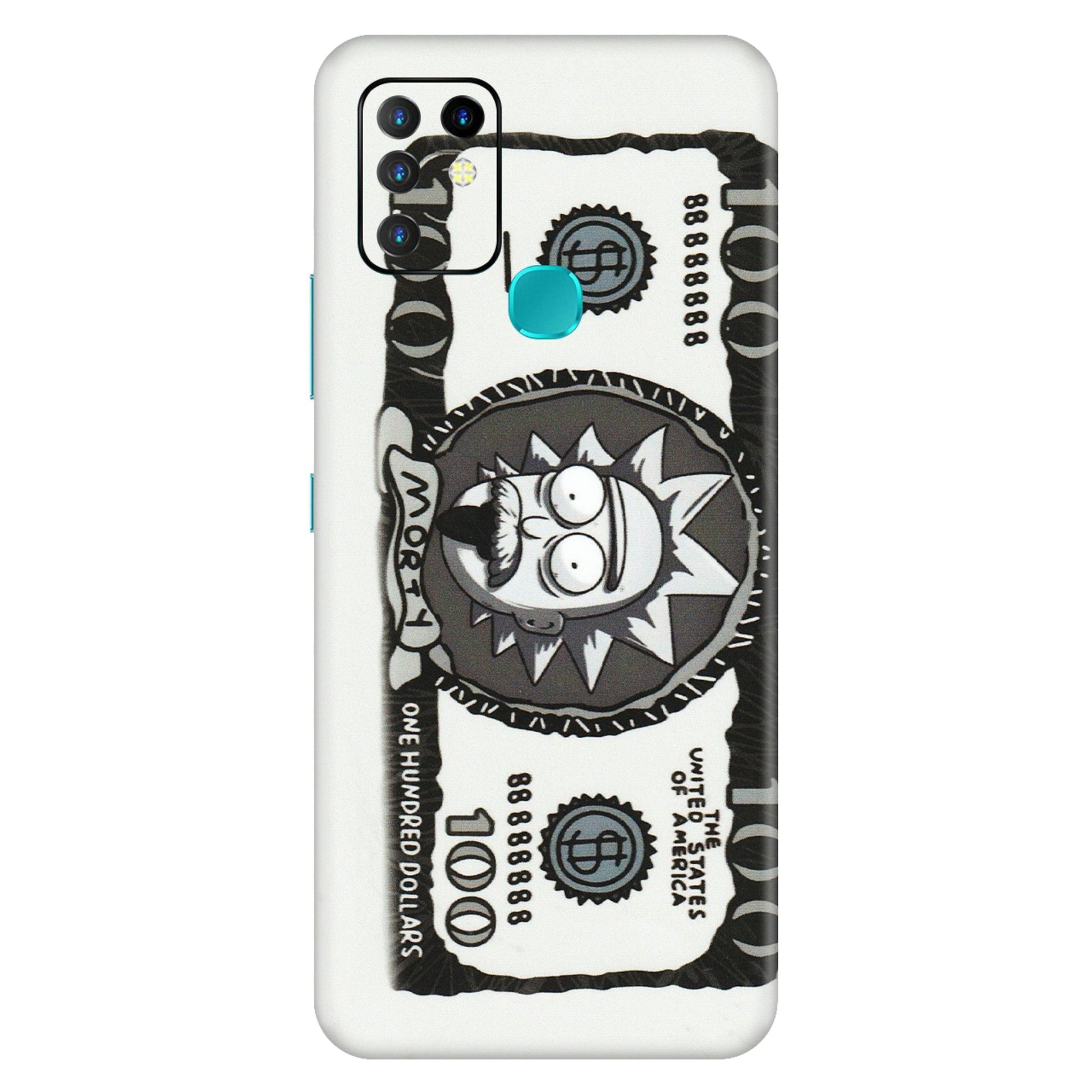 INFINIX Phone Skins (All Models) - Rick And Morty Hundred Dollar Anime - Matte Finish (M-161) Infinix Hot 10