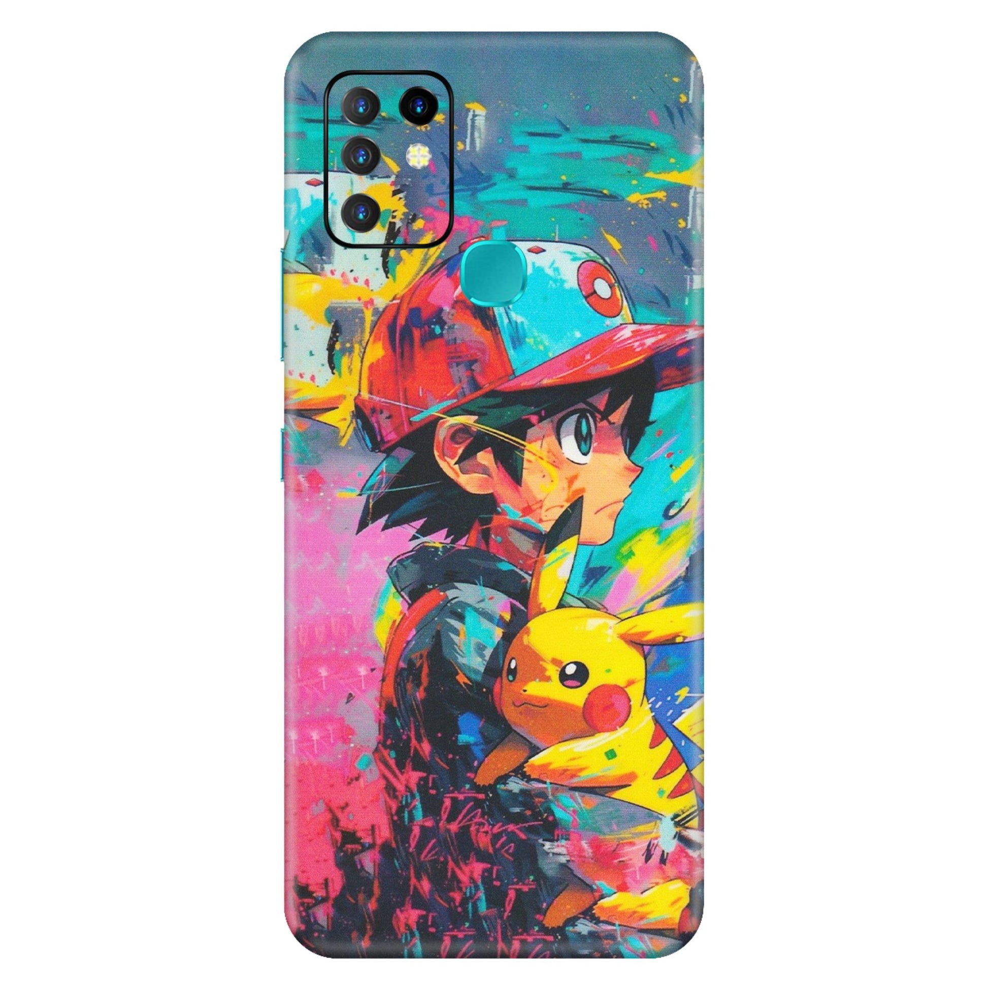 INFINIX Phone Skins (All Models) - Ash & Pikachu - Matte Finish (M-26) Infinix Hot 10