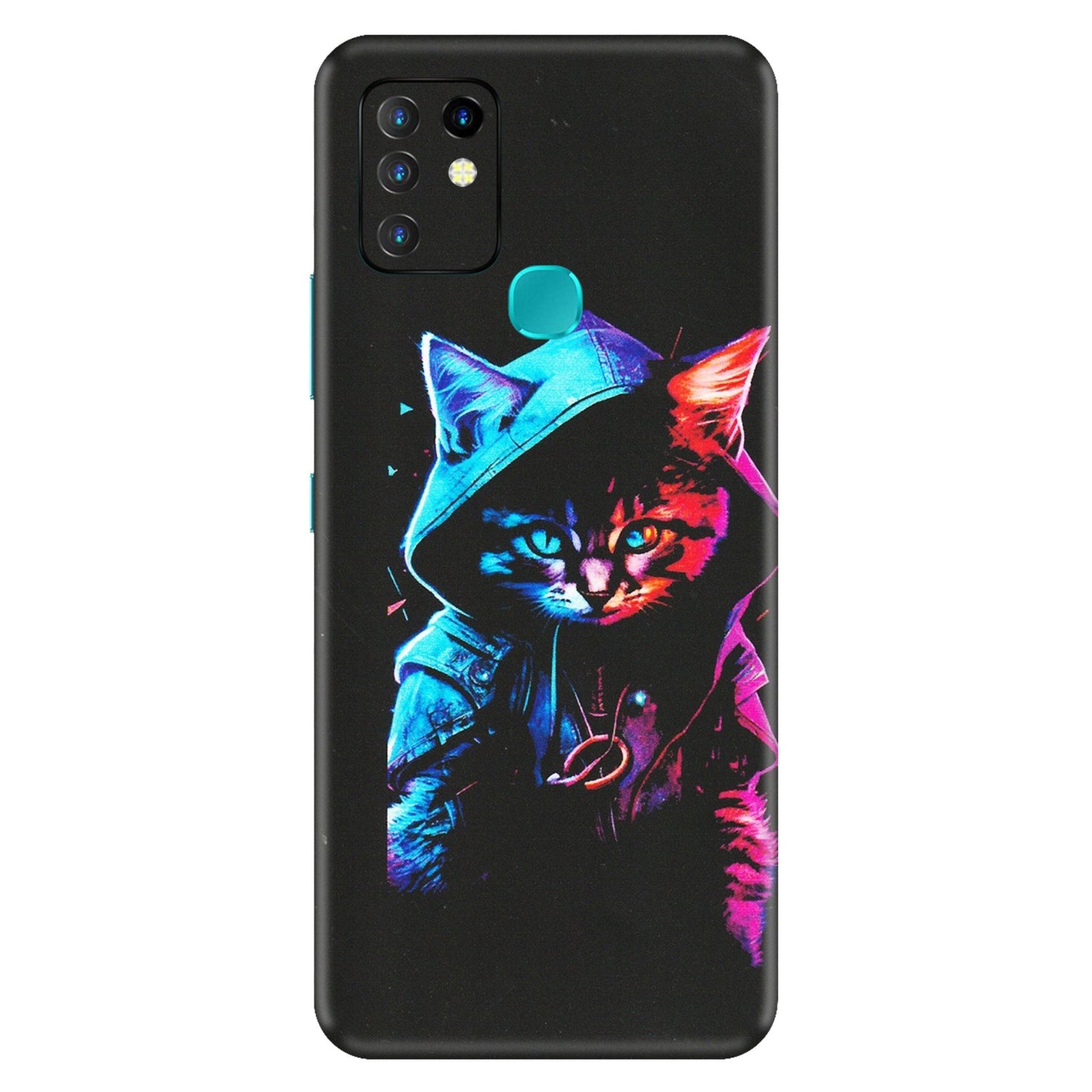 INFINIX Phone Skins (All Models) - Cyberpunk Cat - Matte Finish (M-45) Infinix Hot 10