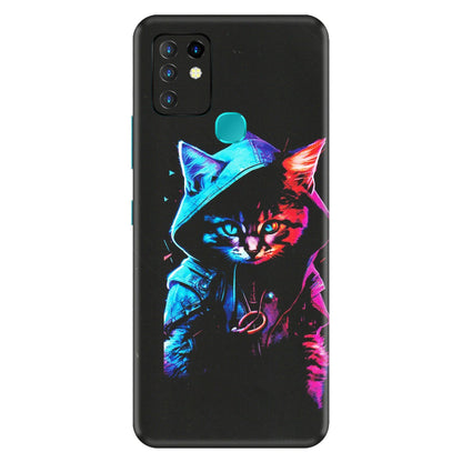 INFINIX Phone Skins (All Models) - Cyberpunk Cat - Matte Finish (M-45) Infinix Hot 10