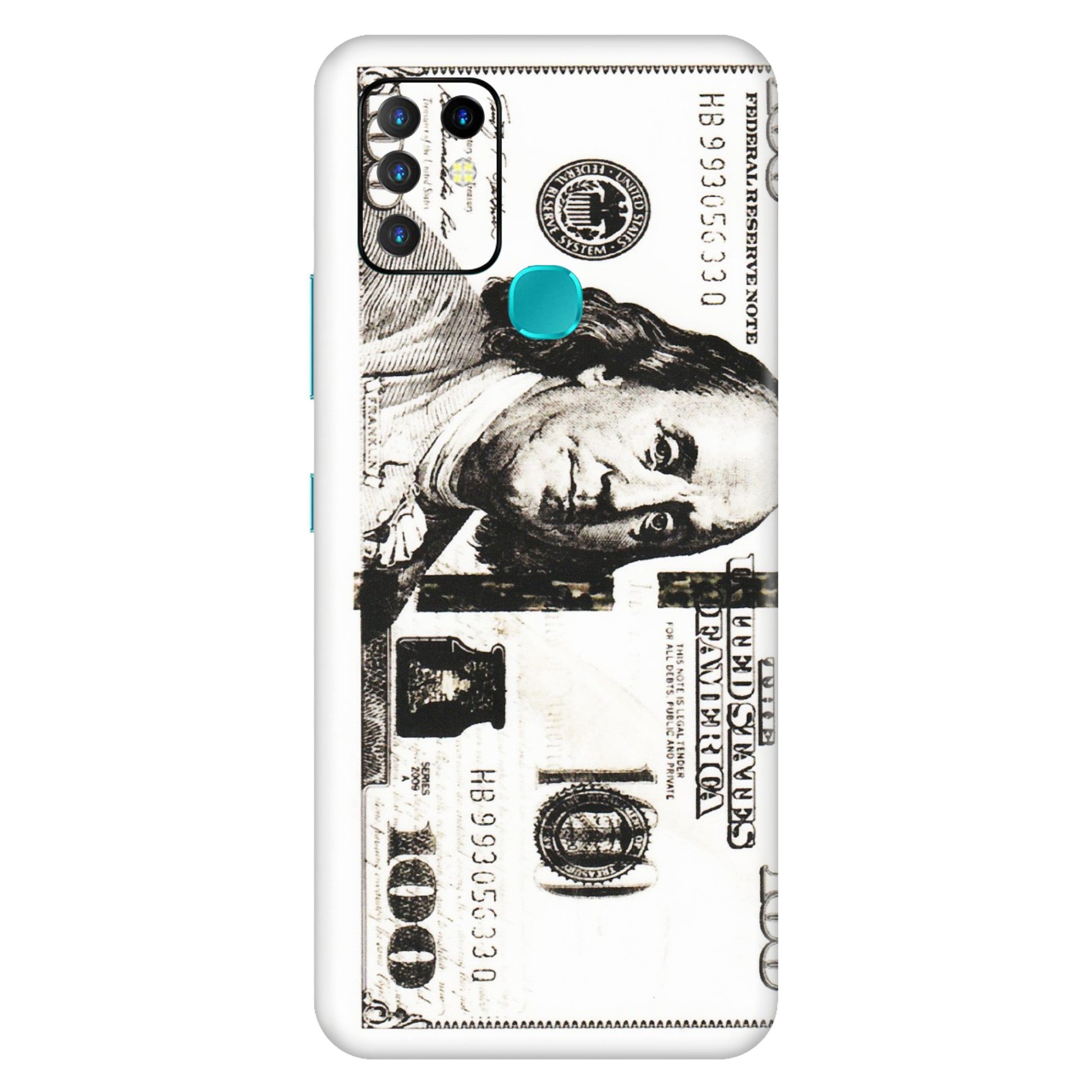 INFINIX Phone Skins (All Models) - 100 Dollar Currency - Transparent Finish (T-01) Infinix Hot 10