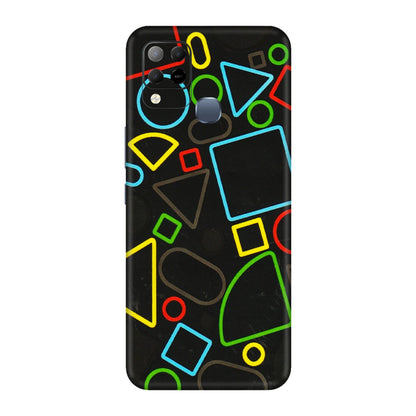 INFINIX Phone Skins (All Models) - Black Shapes - 3D Embossed Finish (L-131) Infinix Hot 10S