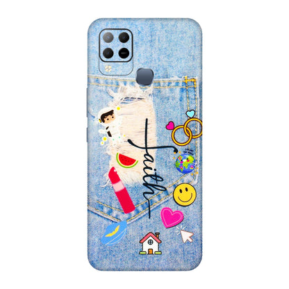 INFINIX Phone Skins (All Models) - Denim Jeans Pocket - 3D Embossed Finish (L-134) Infinix Hot 10S