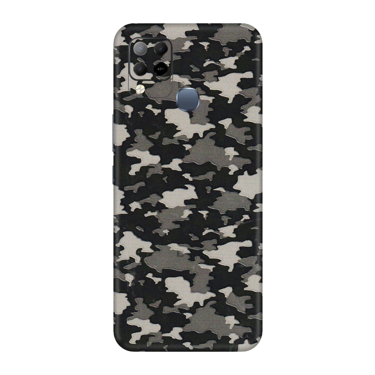 INFINIX Phone Skins (All Models) - Black/Grey Camoflaunge - 3D Embossed Finish (L-142) Infinix Hot 10S