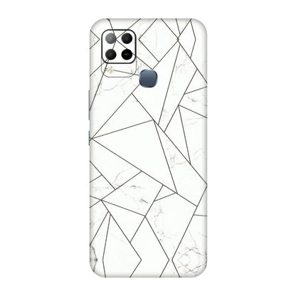 INFINIX Phone Skins (All Models) - Luxury White Marble Effect - 3D Embossed Finish (L-168) Infinix Hot 10S