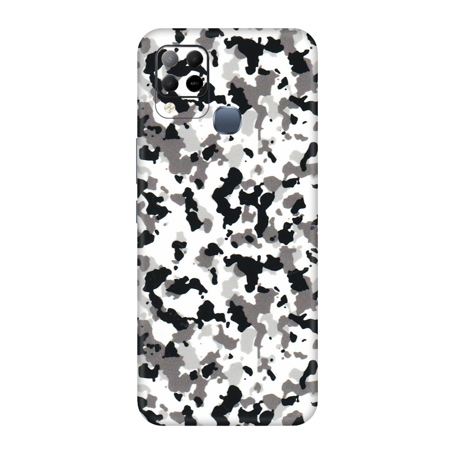 INFINIX Phone Skins (All Models) - White Black Camouflage - 3D Embossed Finish (L-18) Infinix Hot 10S