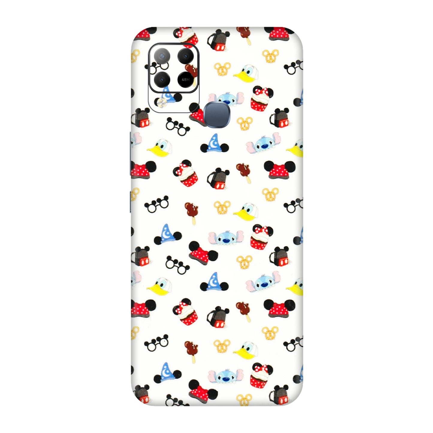 INFINIX Phone Skins (All Models) - Minnie Mouse & Donald Doodles s - 3D Embossed Finish (L-194) Infinix Hot 10S