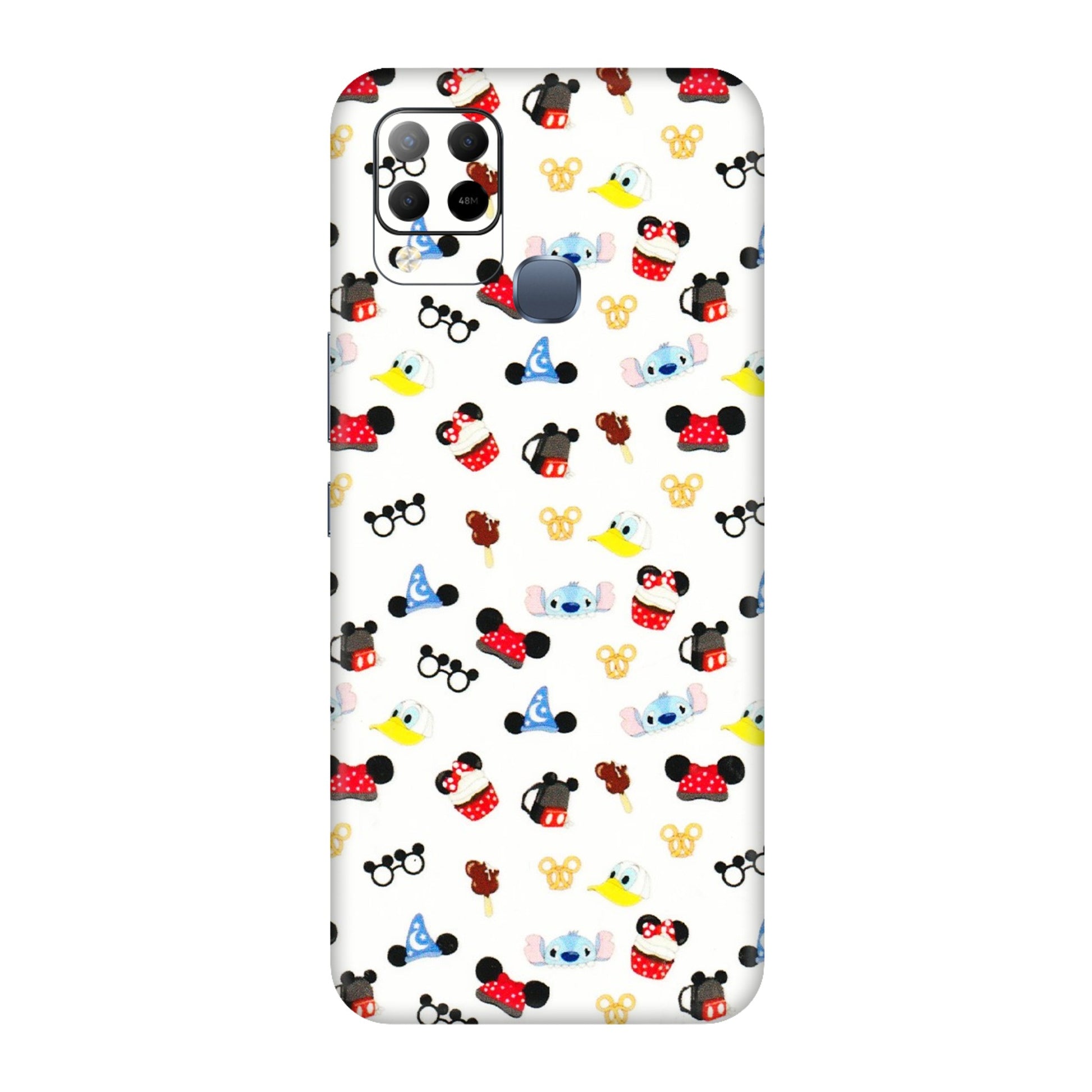 INFINIX Phone Skins (All Models) - Minnie Mouse & Donald Doodles s - 3D Embossed Finish (L-194) Infinix Hot 10S