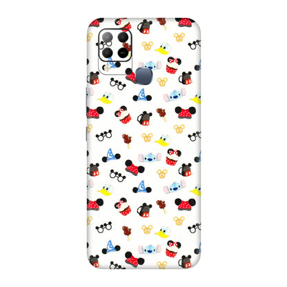 INFINIX Phone Skins (All Models) - Minnie Mouse & Donald Doodles s - 3D Embossed Finish (L-194) Infinix Hot 10S