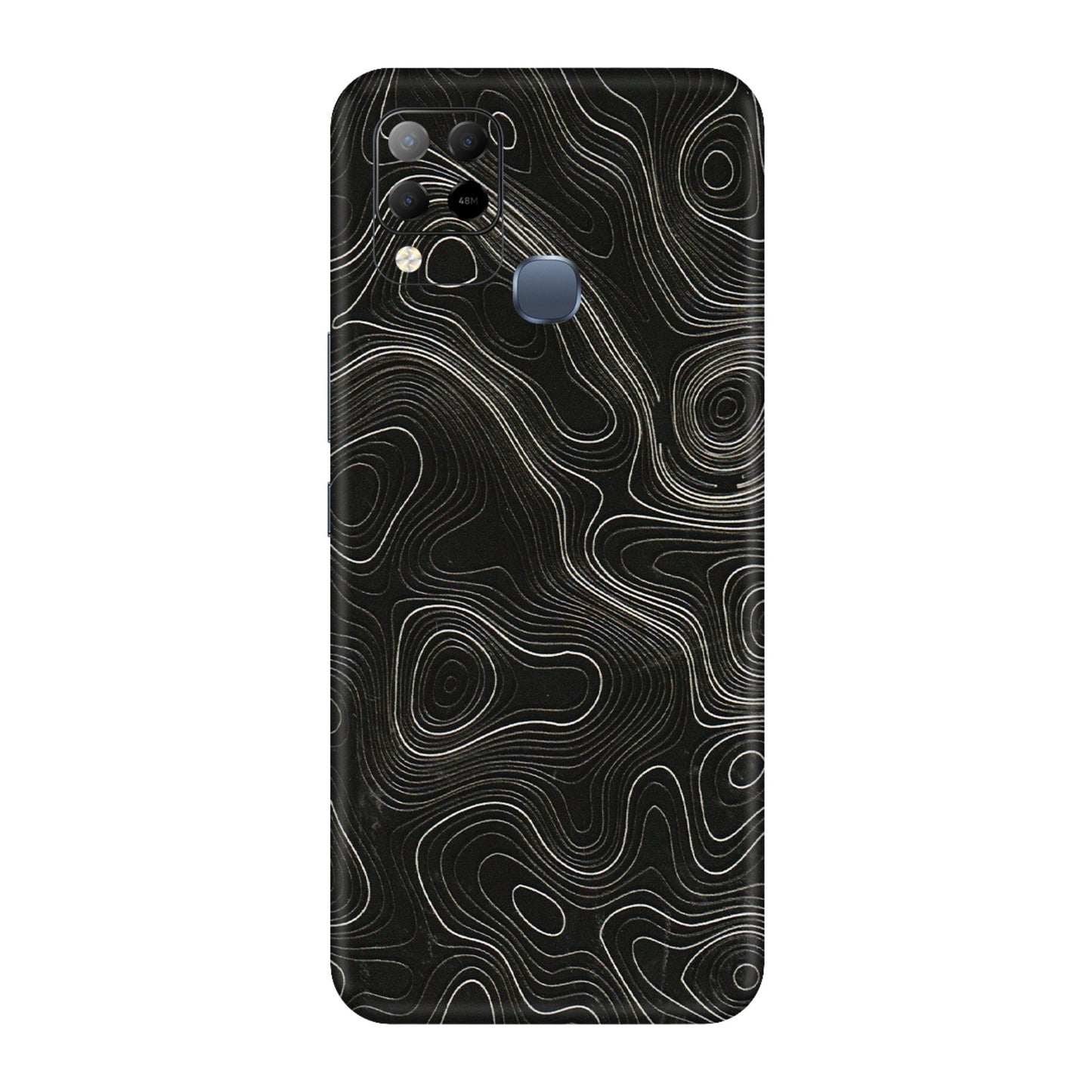 INFINIX Phone Skins (All Models) - Black Swirl - 3D Embossed Finish (L-196) Infinix Hot 10S