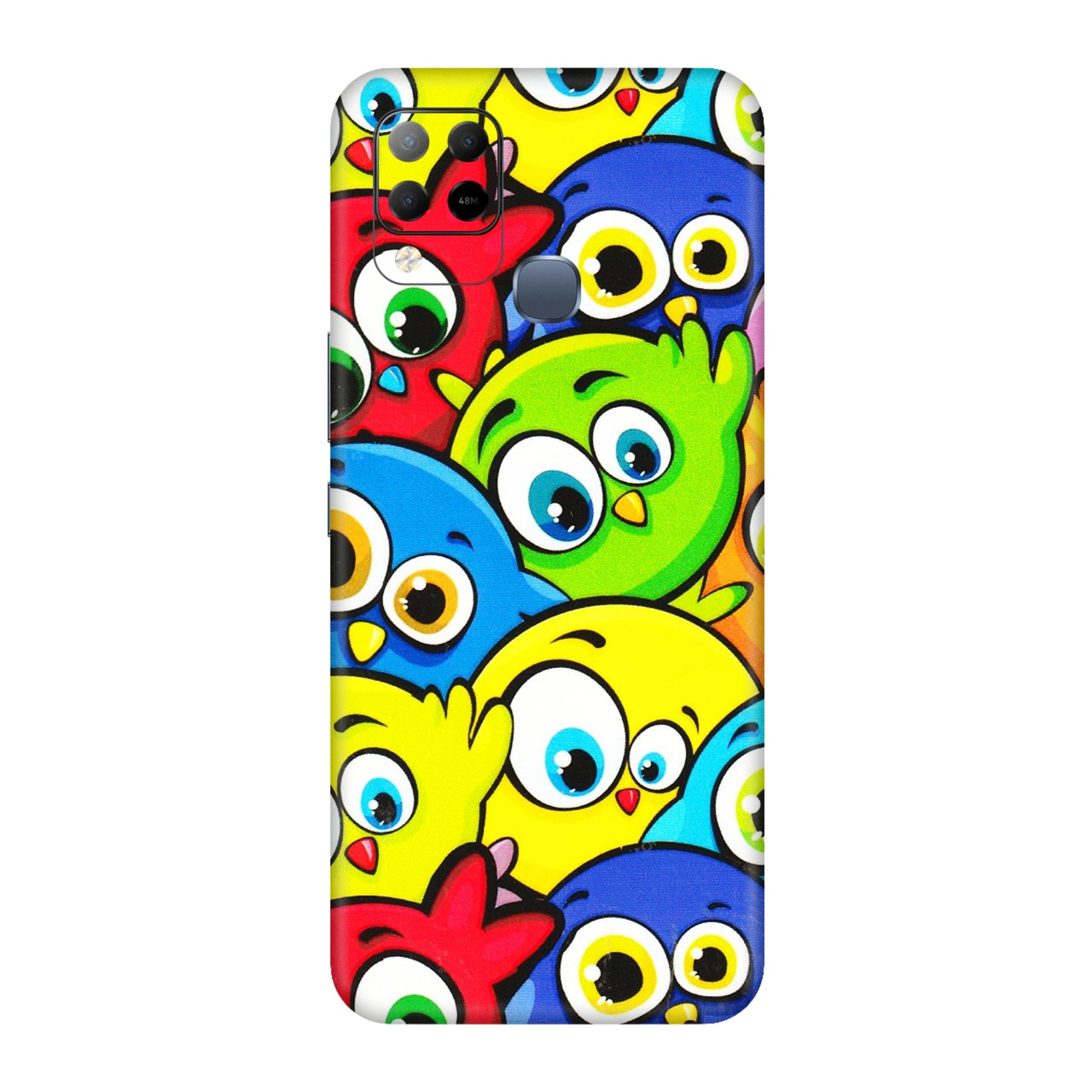 INFINIX Phone Skins (All Models) - Cute Fluffy Birds - 3D Embossed Finish (L-213) Infinix Hot 10S