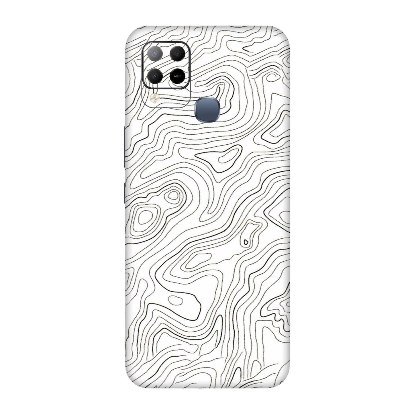 INFINIX Phone Skins (All Models) - White Black Swirls - 3D Embossed Finish (L-219) Infinix Hot 10S