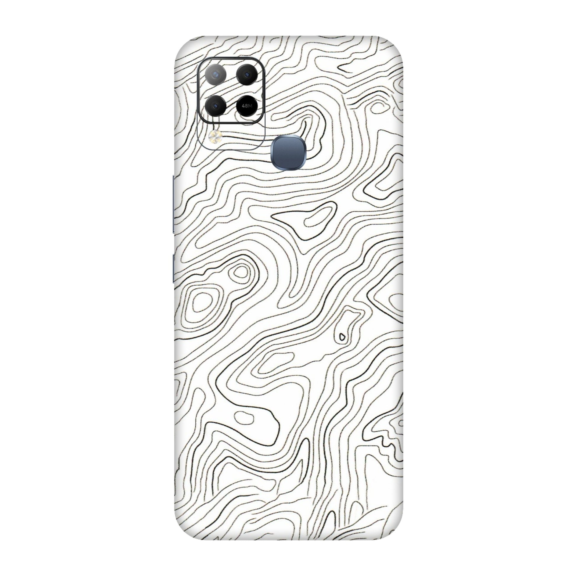 INFINIX Phone Skins (All Models) - White Black Swirls - 3D Embossed Finish (L-219) Infinix Hot 10S