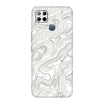 INFINIX Phone Skins (All Models) - White Black Swirls - 3D Embossed Finish (L-219) Infinix Hot 10S
