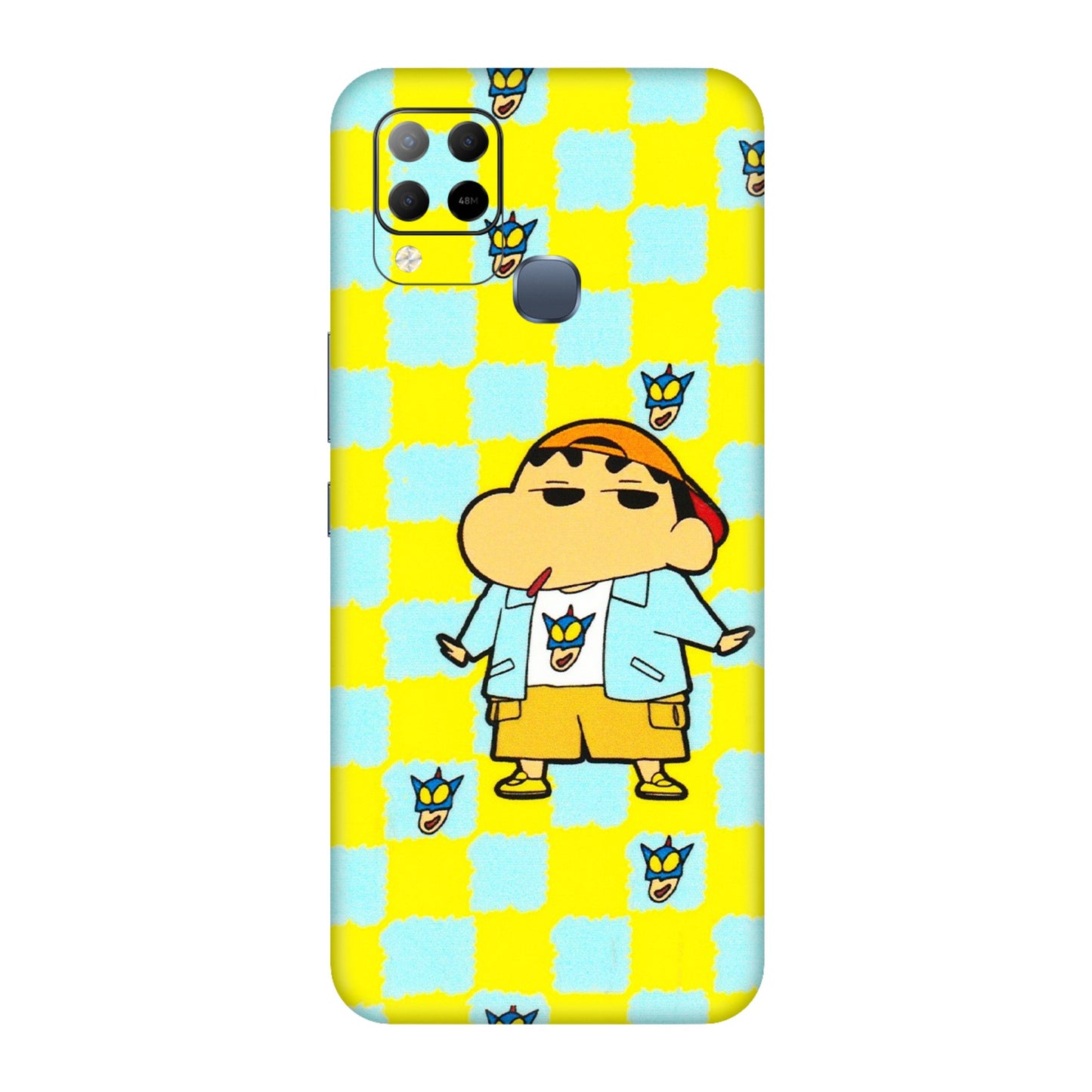 INFINIX Phone Skins (All Models) - Yellow Blue Shinchan Cute - 3D Embossed Finish (L-221) Infinix Hot 10S