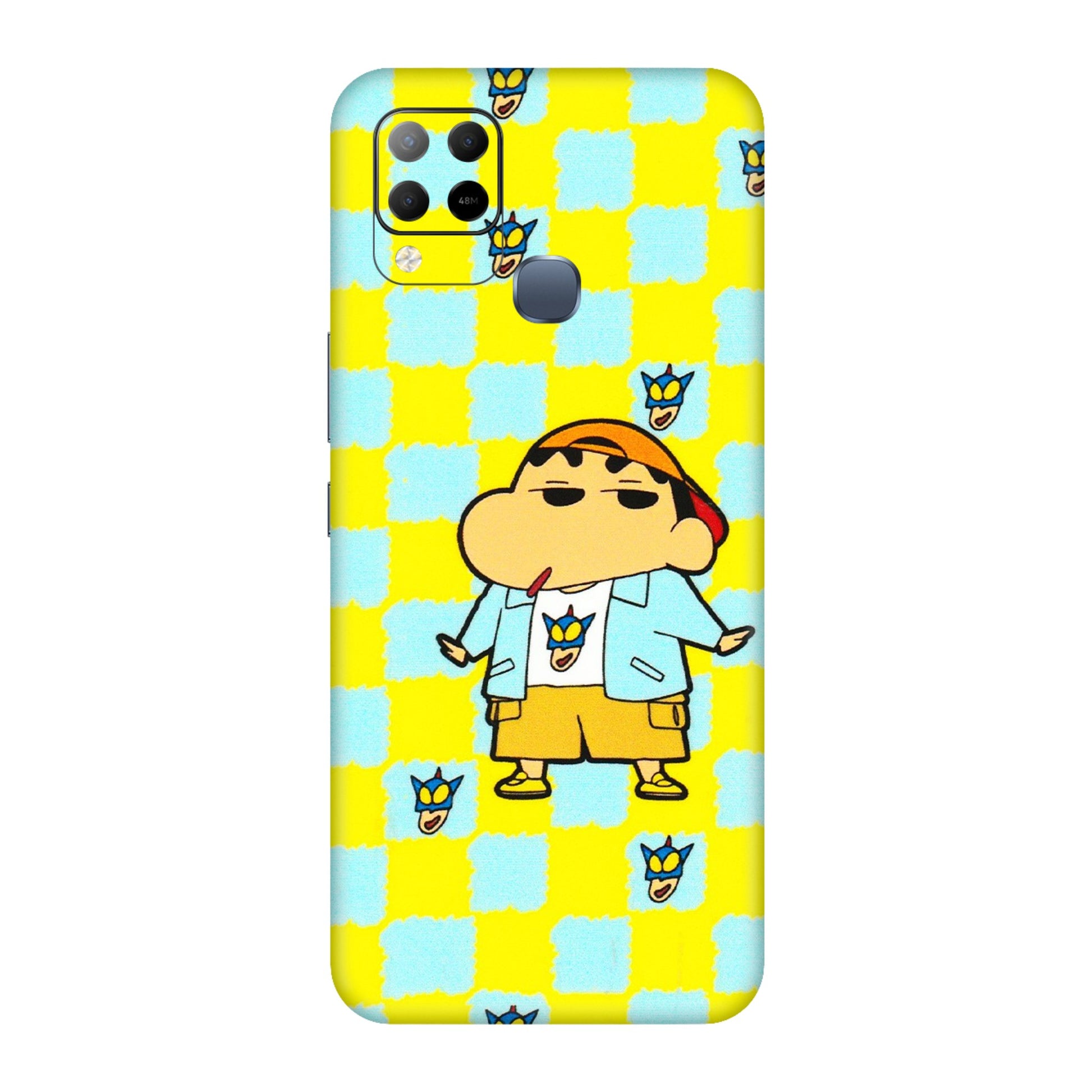 INFINIX Phone Skins (All Models) - Yellow Blue Shinchan Cute - 3D Embossed Finish (L-221) Infinix Hot 10S