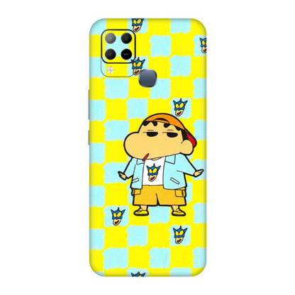 INFINIX Phone Skins (All Models) - Yellow Blue Shinchan Cute - 3D Embossed Finish (L-221) Infinix Hot 10S