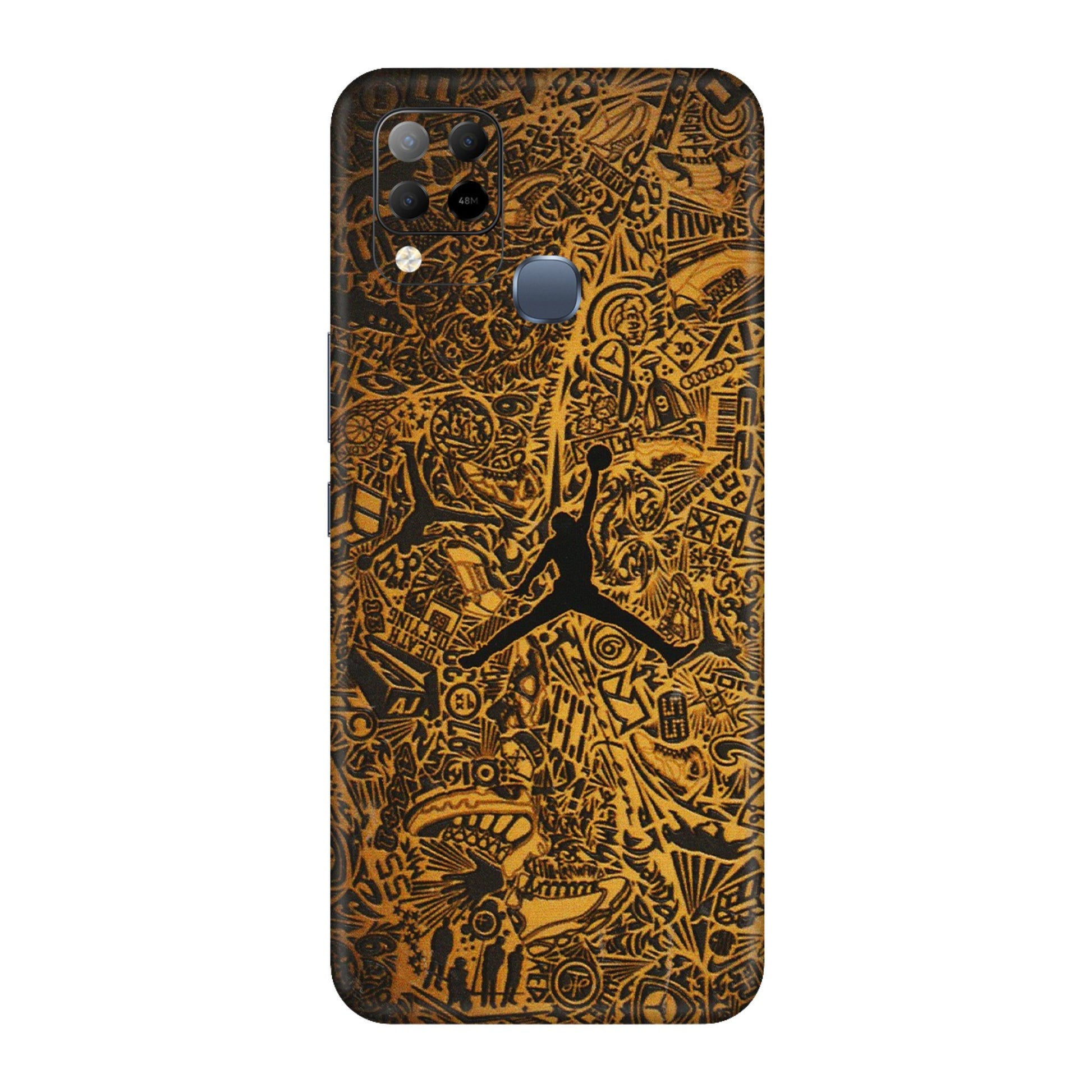 INFINIX Phone Skins (All Models) - Premium Gold Basketball Player - 3D Embossed Finish (L-236) Infinix Hot 10S