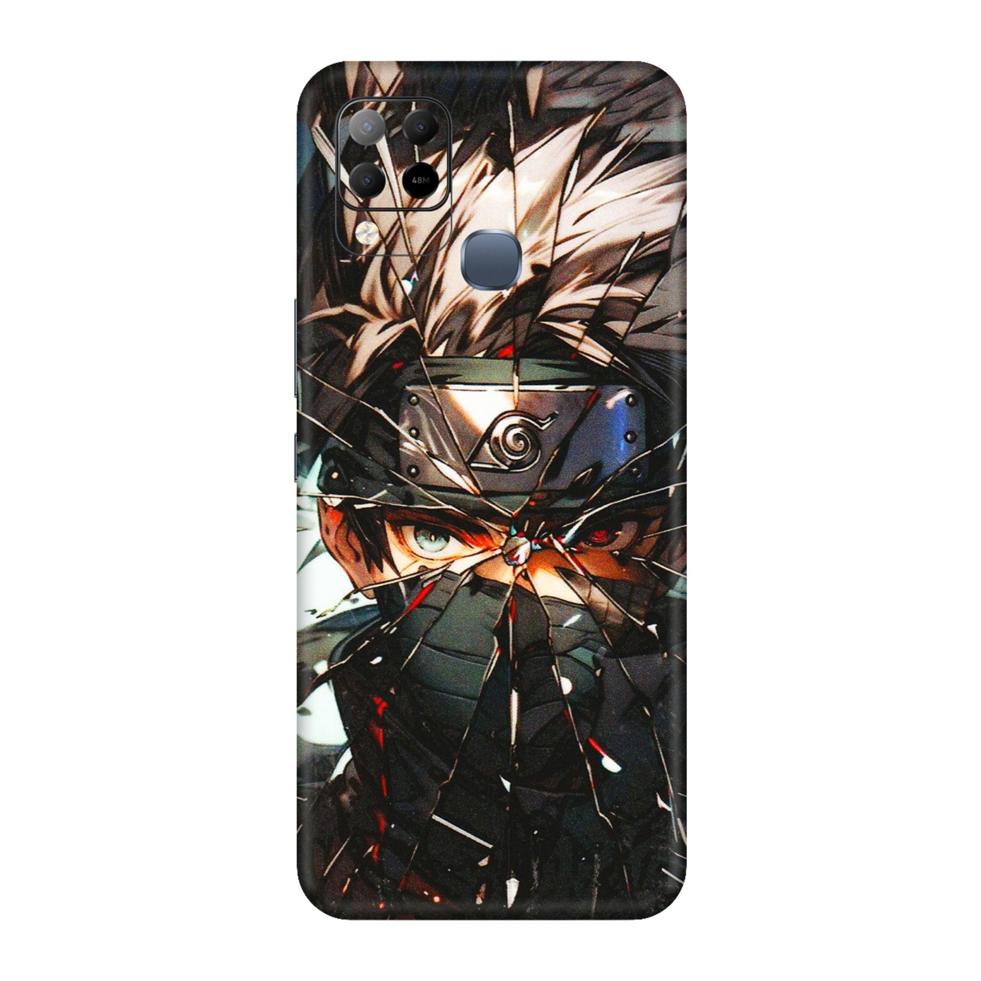 INFINIX Phone Skins (All Models) - Kakashi Shattered Glass Effect - 3D Embossed Finish (L-237) Infinix Hot 10S