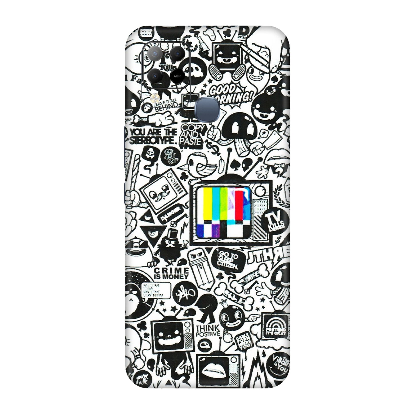 INFINIX Phone Skins (All Models) - Doodles Positive Art - 3D Embossed Finish (L-263) Infinix Hot 10S