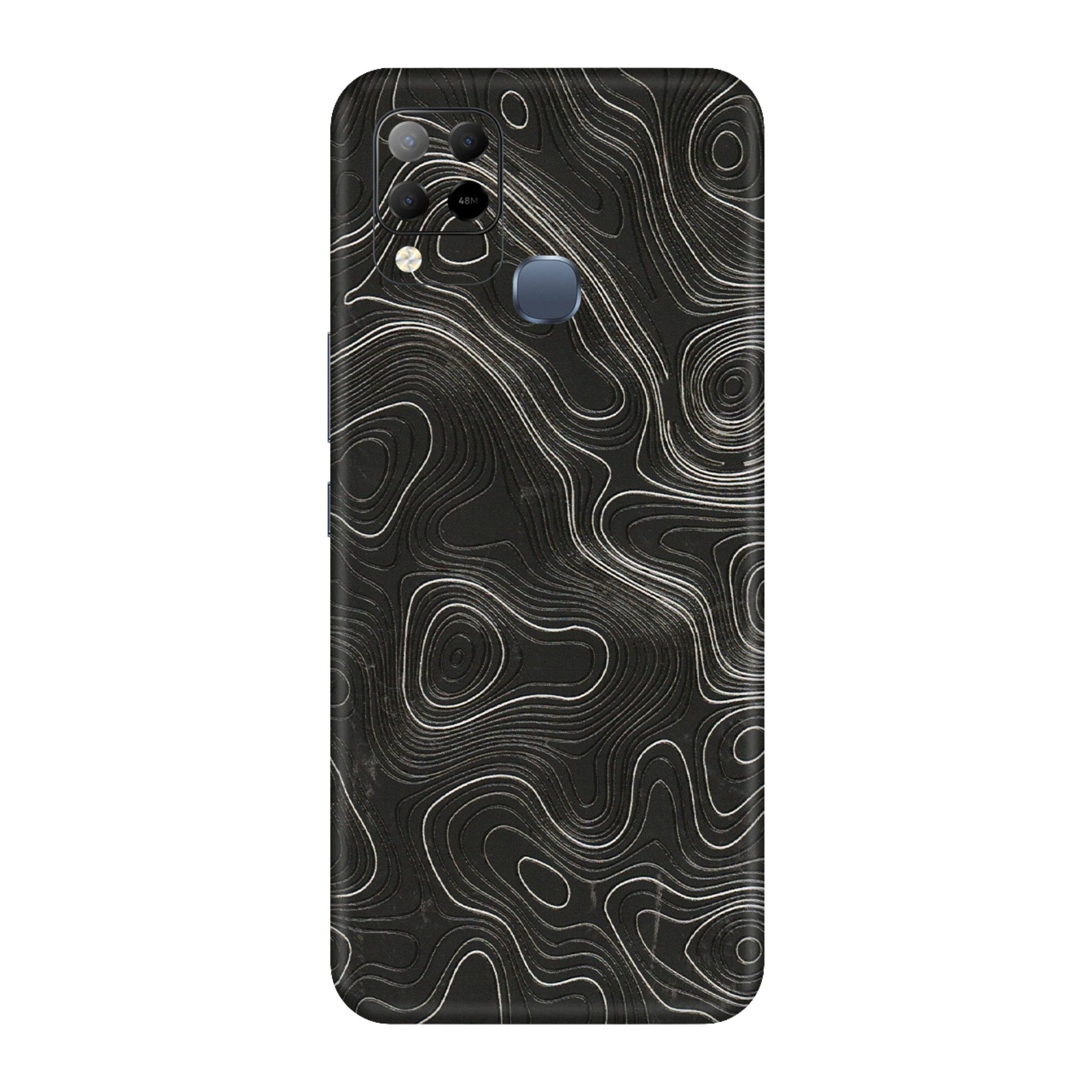 INFINIX Phone Skins (All Models) - Abstract White Line Map - 3D Embossed Finish (L-269) Infinix Hot 10S