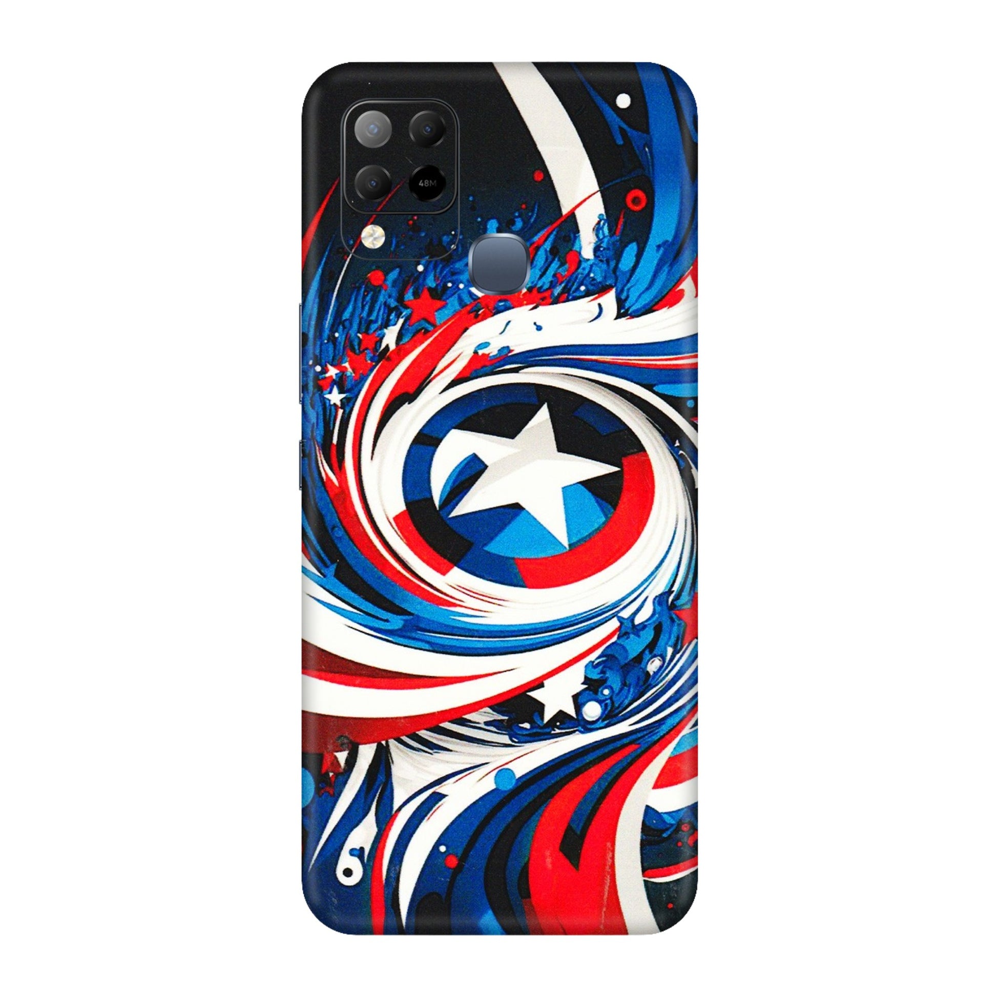INFINIX Phone Skins (All Models) - Captain America Logo - 3D Embossed Finish (L-307) Infinix Hot 10S