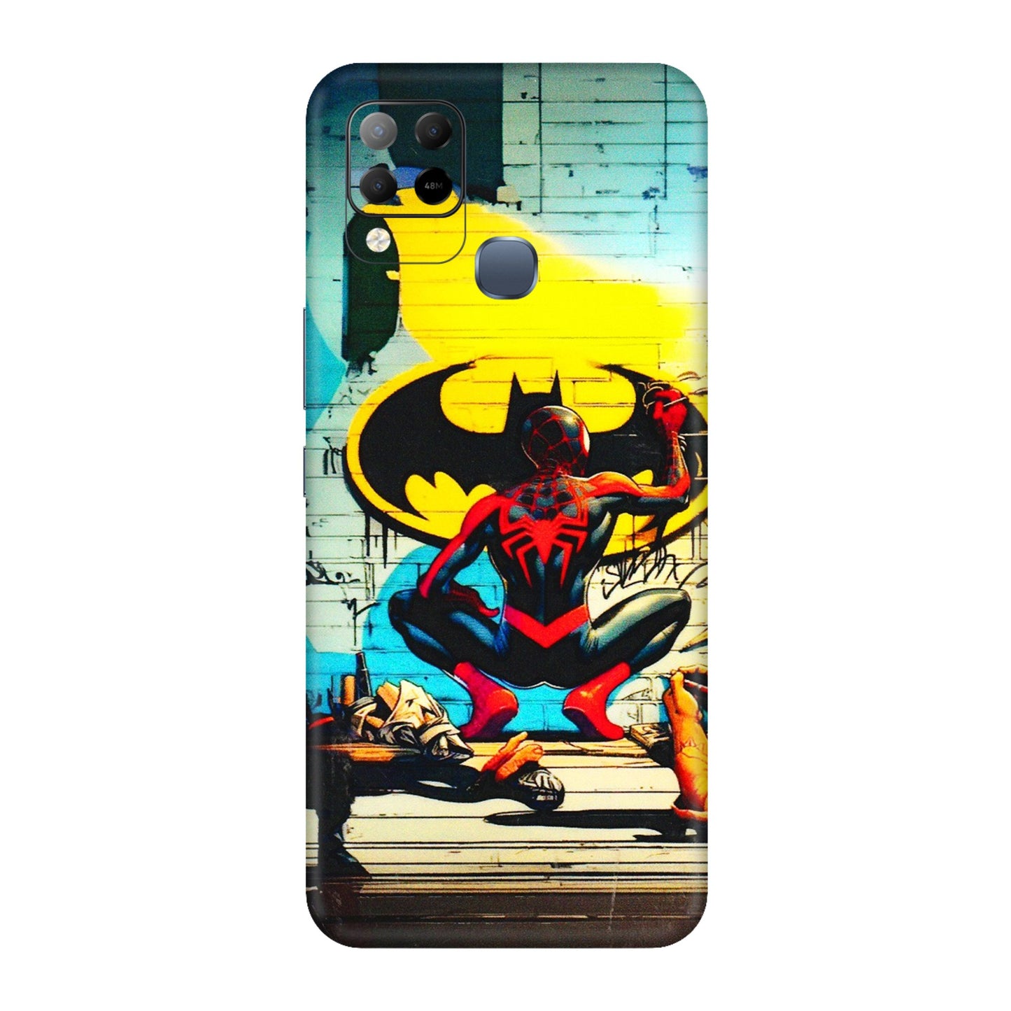 INFINIX Phone Skins (All Models) - New Spiderman Bat Logo - 3D Embossed Finish (L-309) Infinix Hot 10S