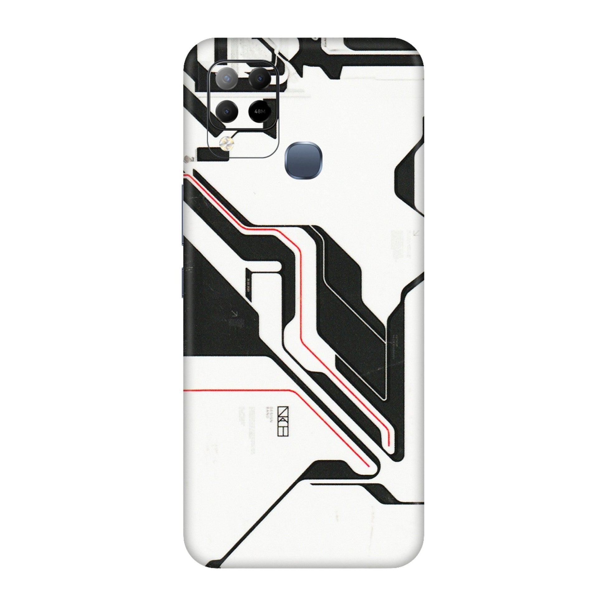 INFINIX Phone Skins (All Models) - White Techy Logo - 3D Embossed Finish (L-312) Infinix Hot 10S