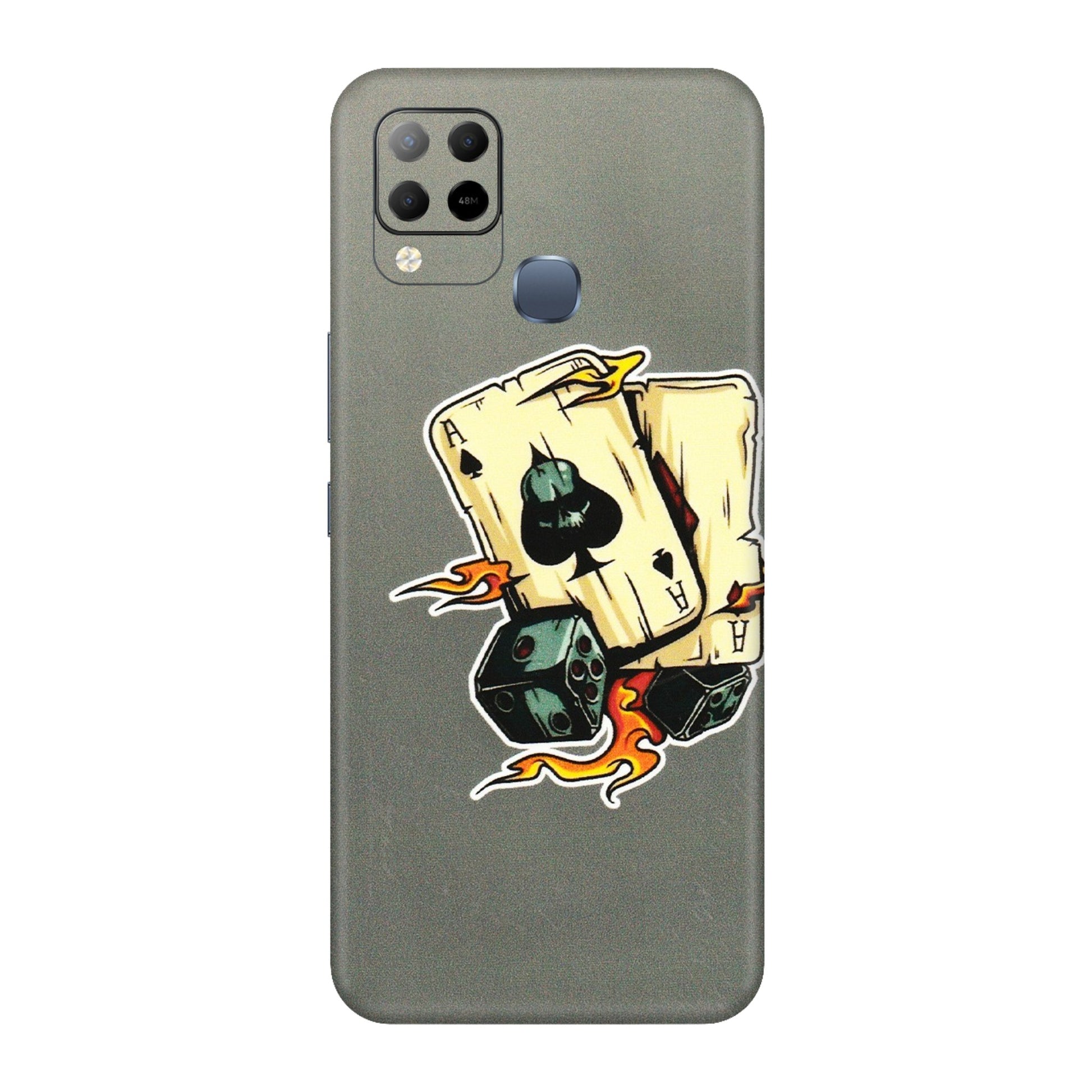 INFINIX Phone Skins (All Models) - Grey Cards Of Ace - 3D Embossed Finish (L-77) Infinix Hot 10S