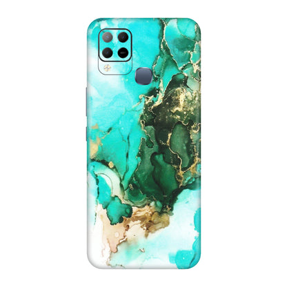INFINIX Phone Skins (All Models) - The Blue Gold Marble - Matte Finish (M-124) Infinix Hot 10S