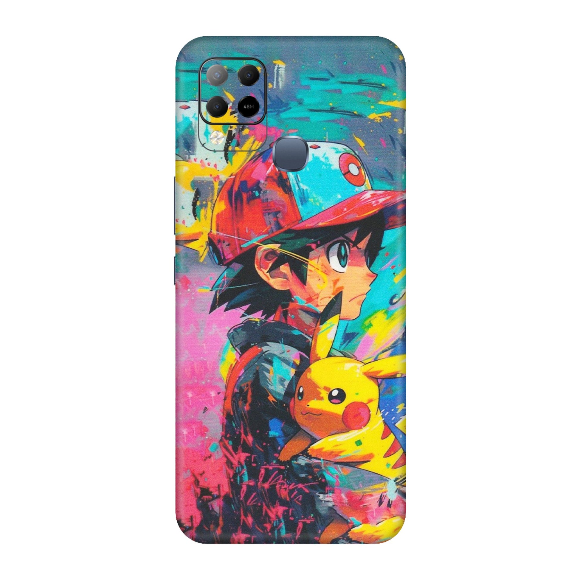 INFINIX Phone Skins (All Models) - Ash & Pikachu - Matte Finish (M-26) Infinix Hot 10S