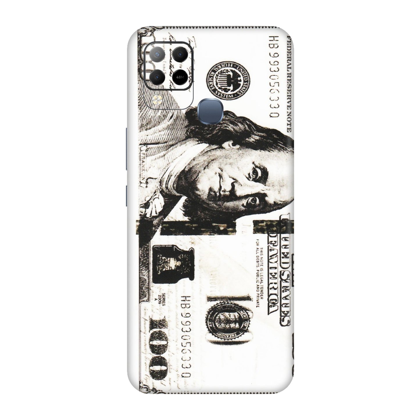 INFINIX Phone Skins (All Models) - 100 Dollar Currency - Transparent Finish (T-01) Infinix Hot 10S