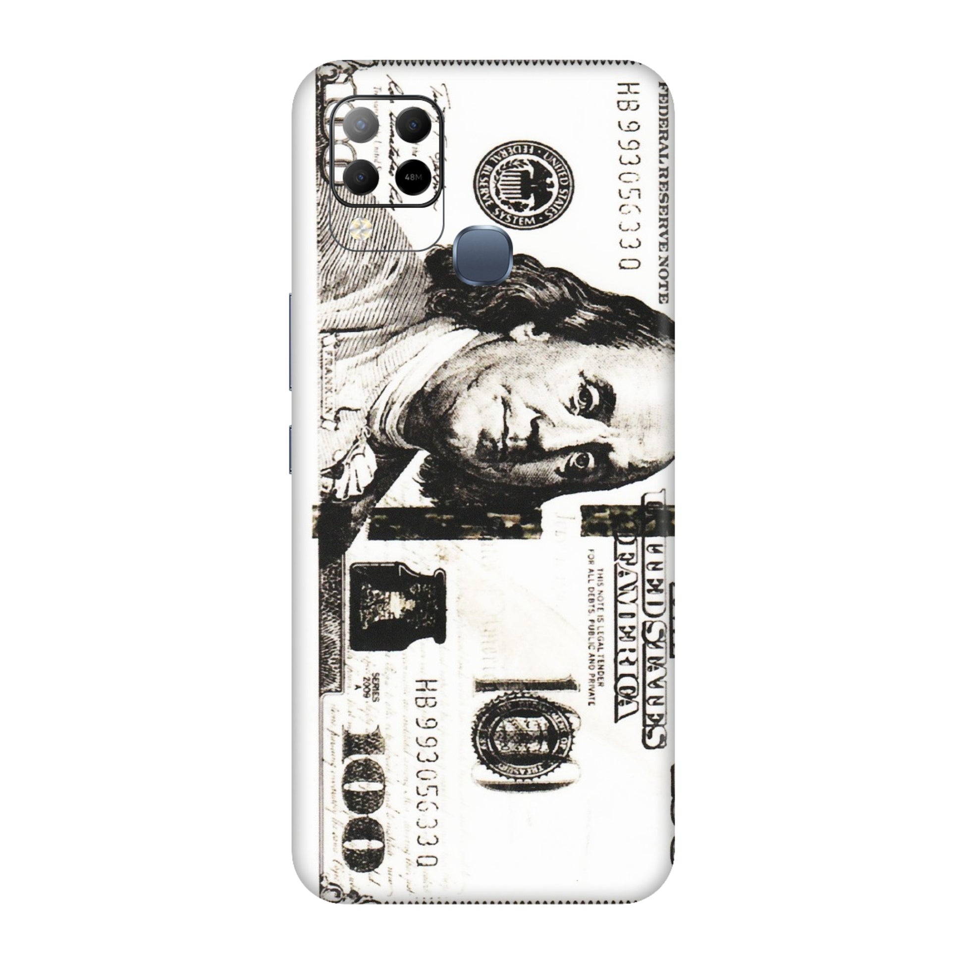 INFINIX Phone Skins (All Models) - 100 Dollar Currency - Transparent Finish (T-01) Infinix Hot 10S