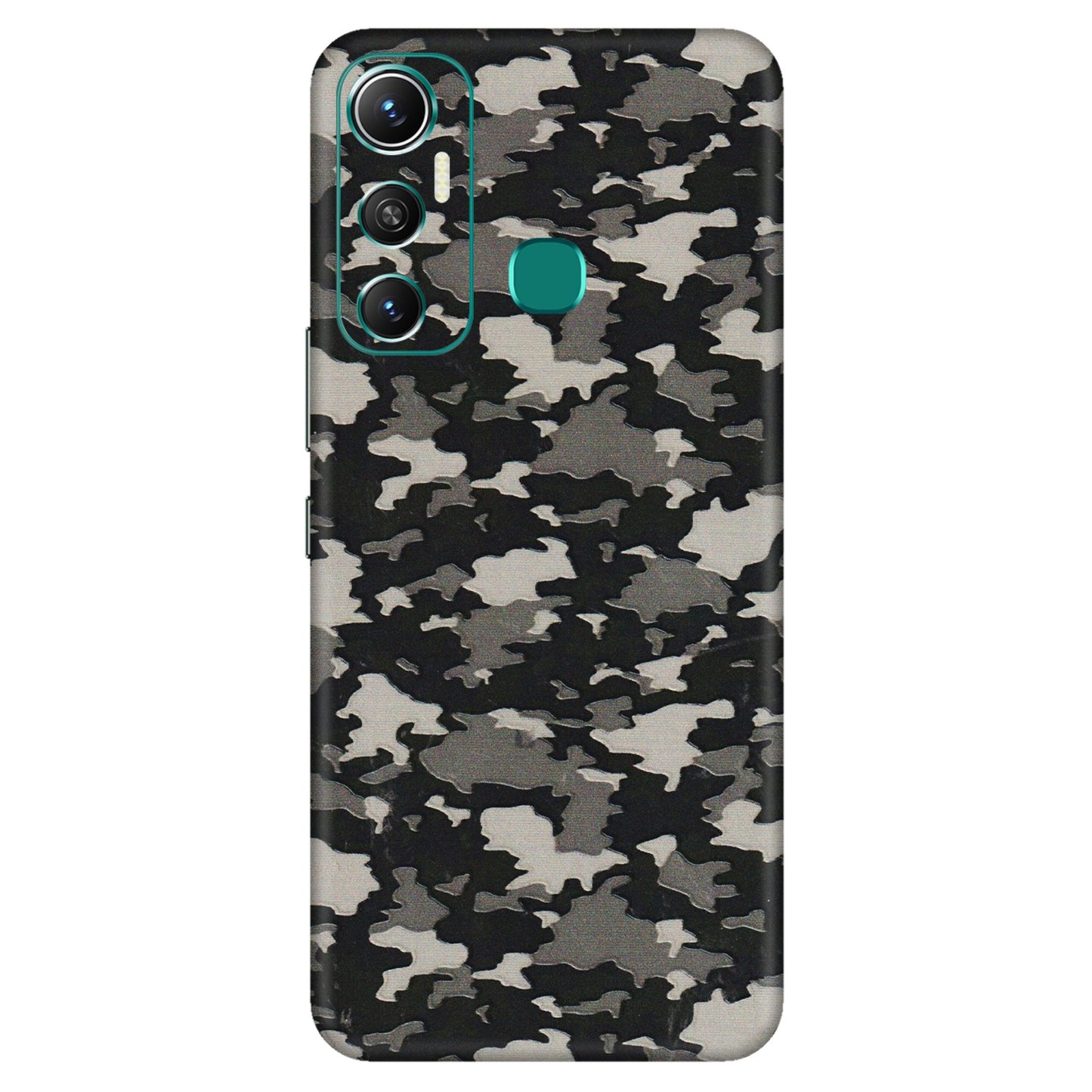INFINIX Phone Skins (All Models) - Black/Grey Camoflaunge - 3D Embossed Finish (L-142) Infinix Hot 11