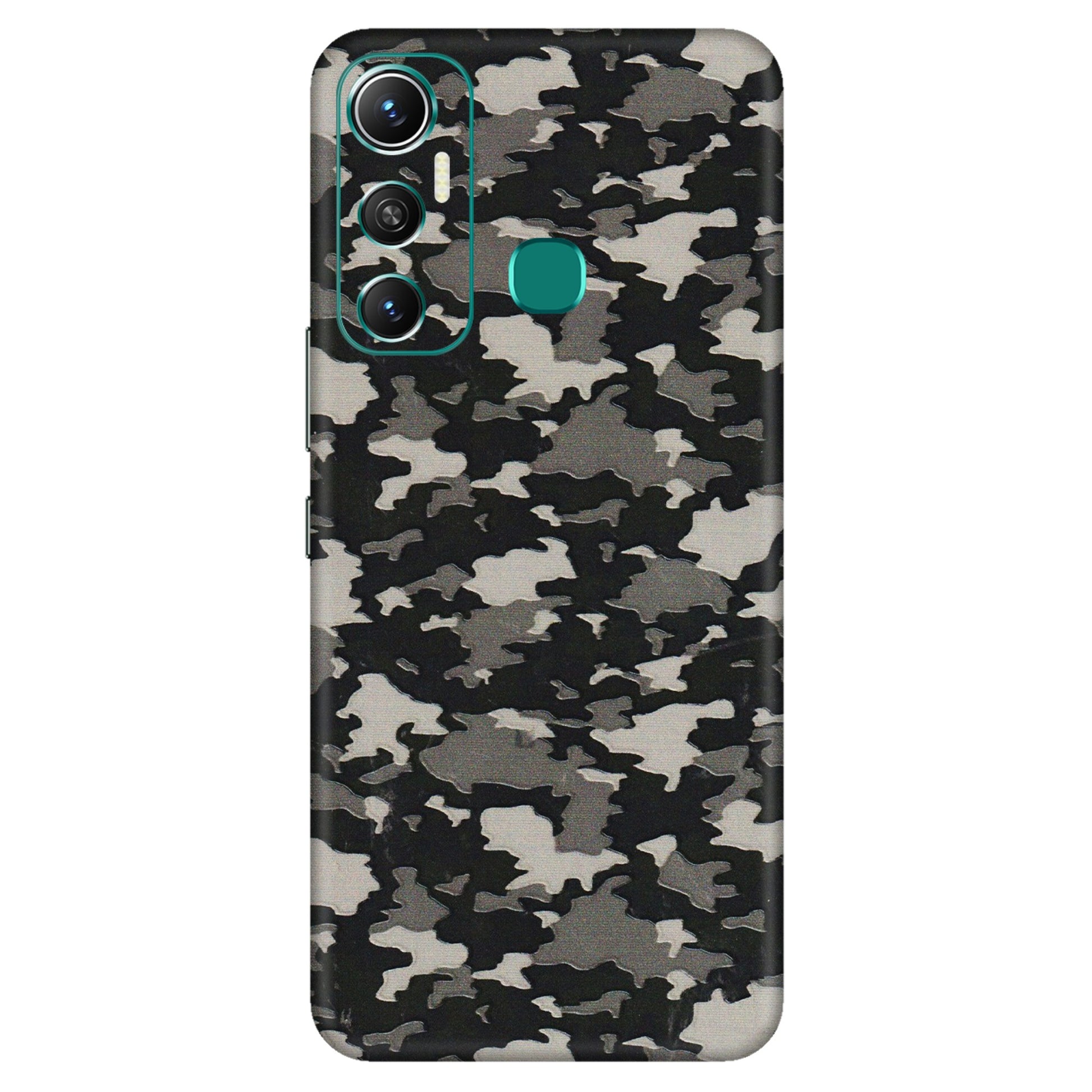 INFINIX Phone Skins (All Models) - Black/Grey Camoflaunge - 3D Embossed Finish (L-142) Infinix Hot 11