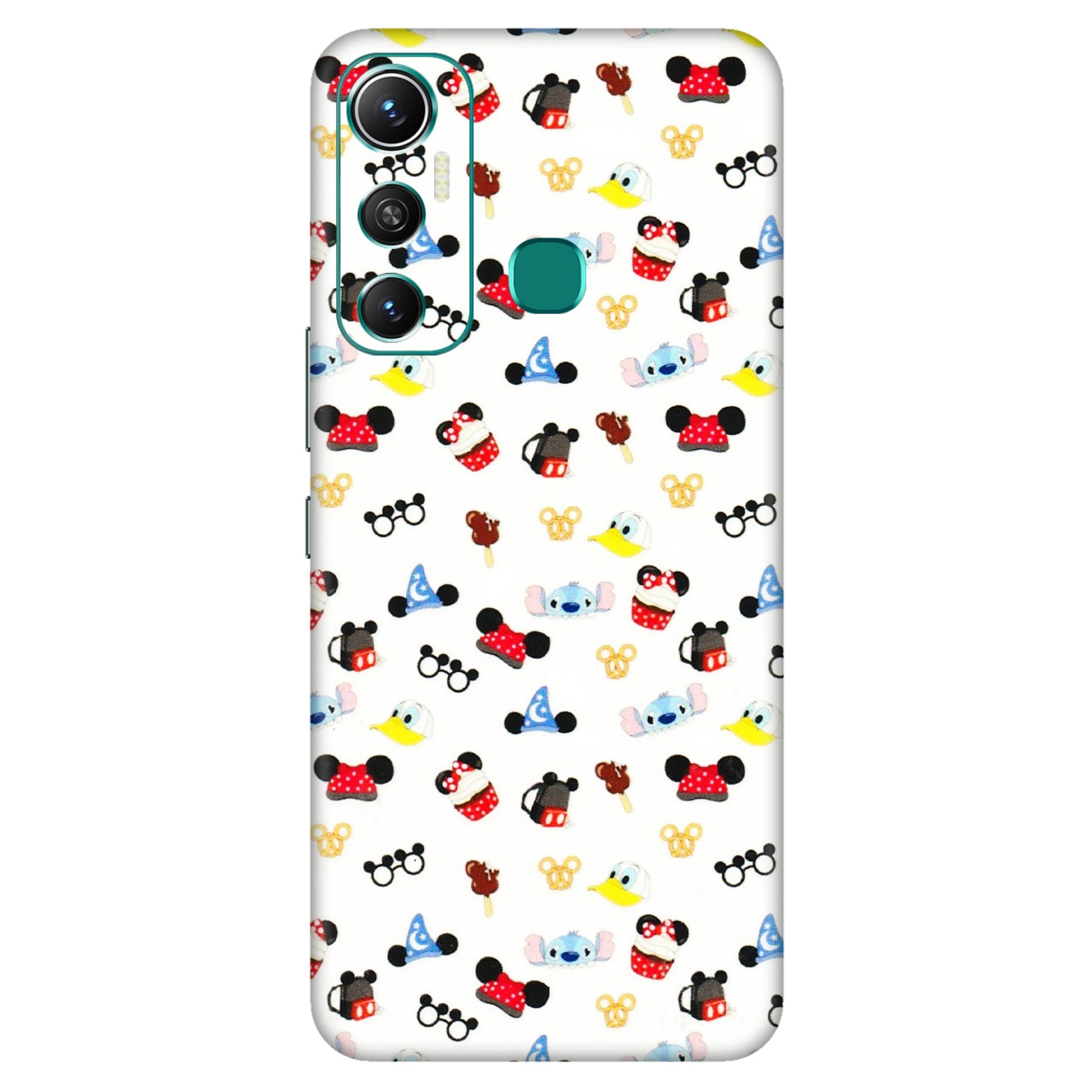 INFINIX Phone Skins (All Models) - Minnie Mouse & Donald Doodles s - 3D Embossed Finish (L-194) Infinix Hot 11