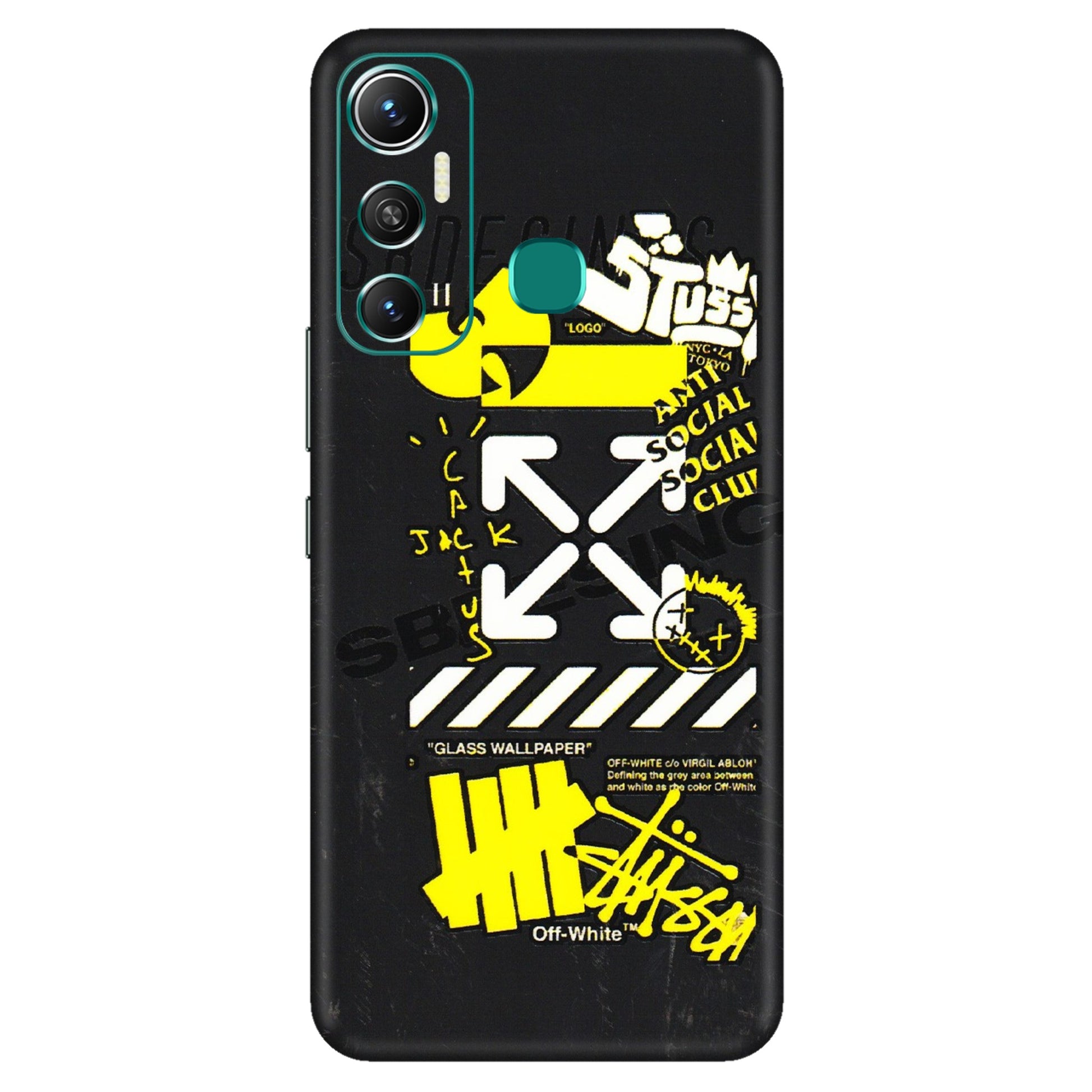INFINIX Phone Skins (All Models) - Anti Social Graffiti - 3D Embossed Finish (L-198) Infinix Hot 11