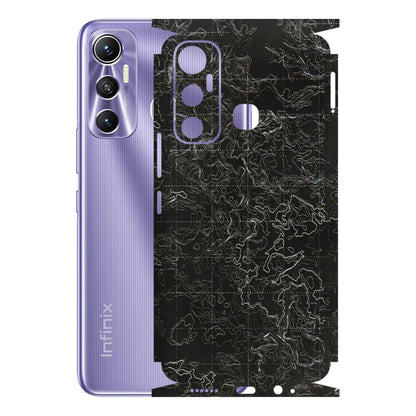 INFINIX Phone Skins (All Models) - Black map Texture - 3D Embossed Finish (L-201) Infinix Hot 11