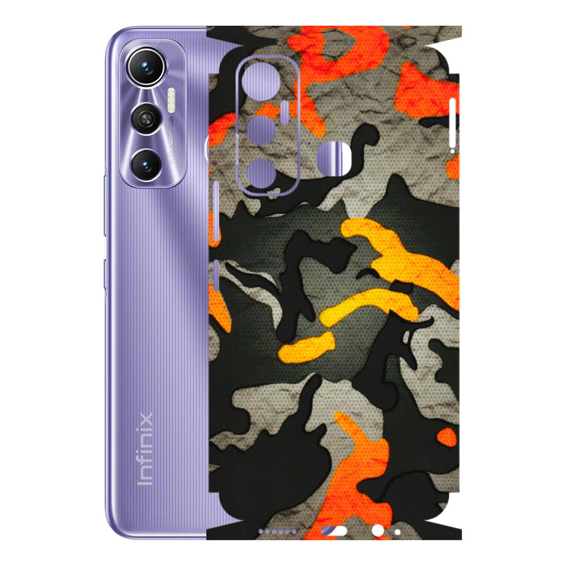 INFINIX Phone Skins (All Models) - Orange Camouflage - 3D Embossed Finish (L-204) Infinix Hot 11