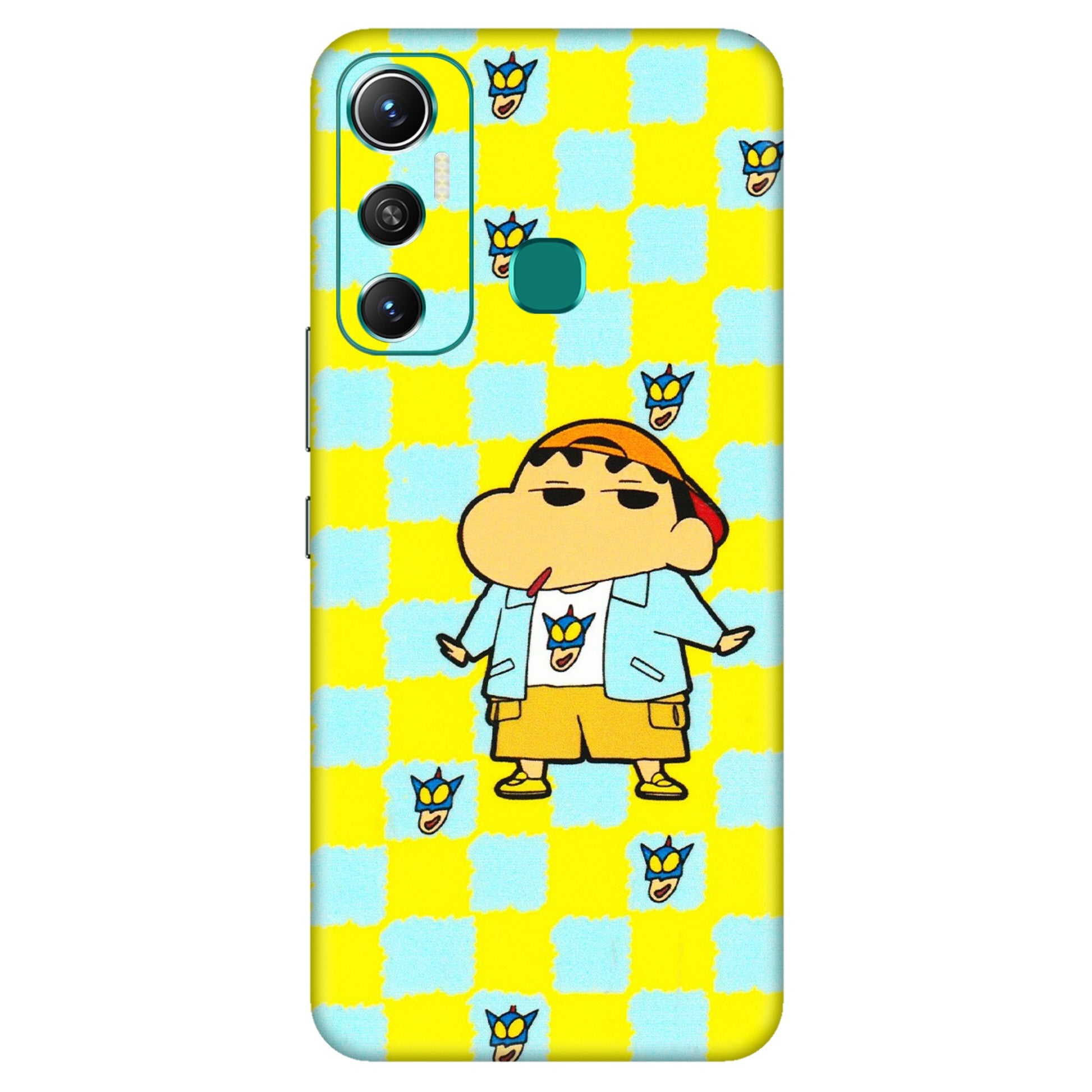 INFINIX Phone Skins (All Models) - Yellow Blue Shinchan Cute - 3D Embossed Finish (L-221) Infinix Hot 11