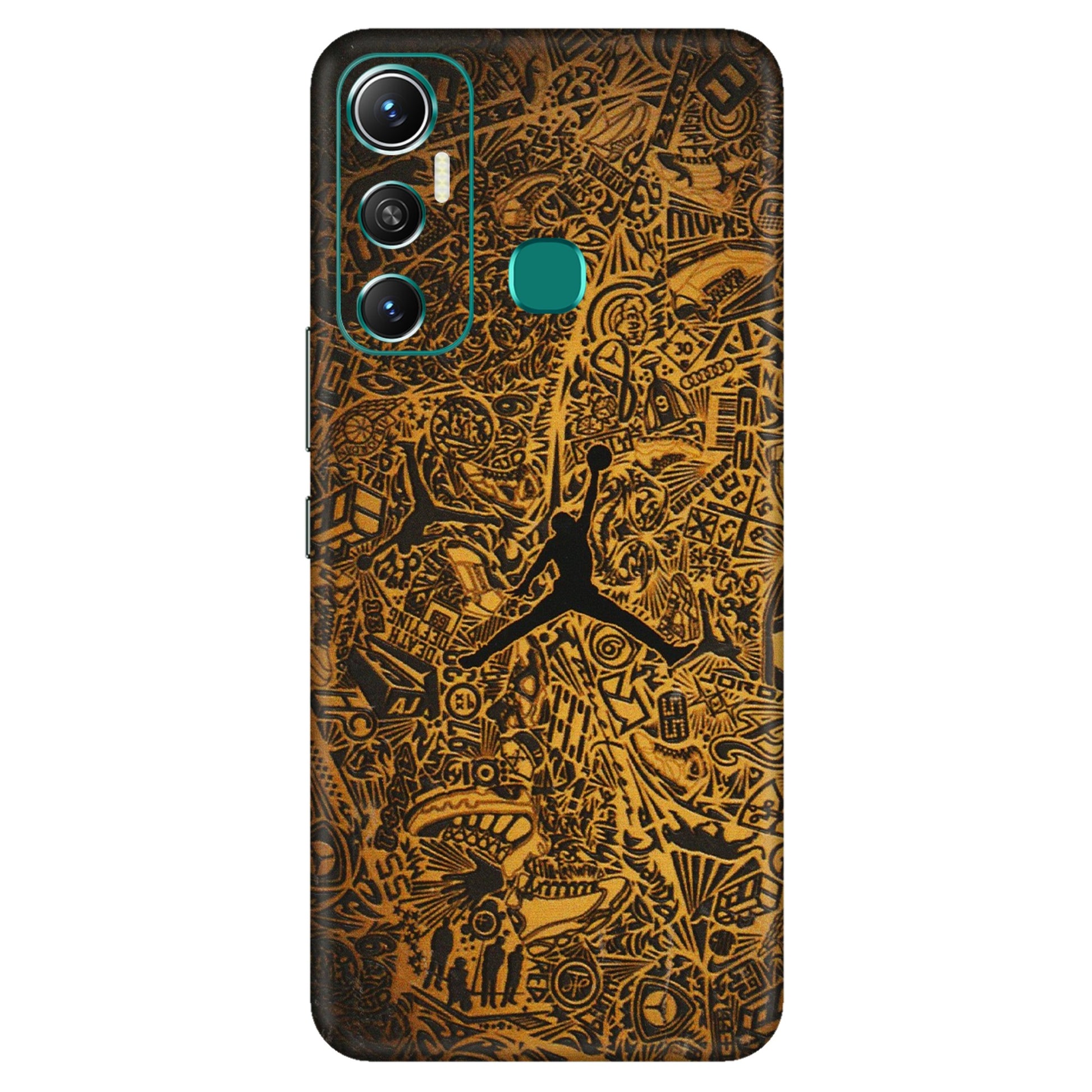 INFINIX Phone Skins (All Models) - Premium Gold Basketball Player - 3D Embossed Finish (L-236) Infinix Hot 11