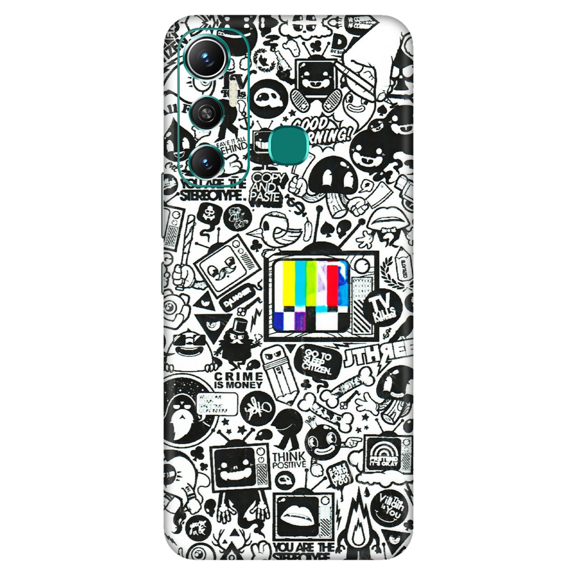 INFINIX Phone Skins (All Models) - Doodles Positive Art - 3D Embossed Finish (L-263) Infinix Hot 11