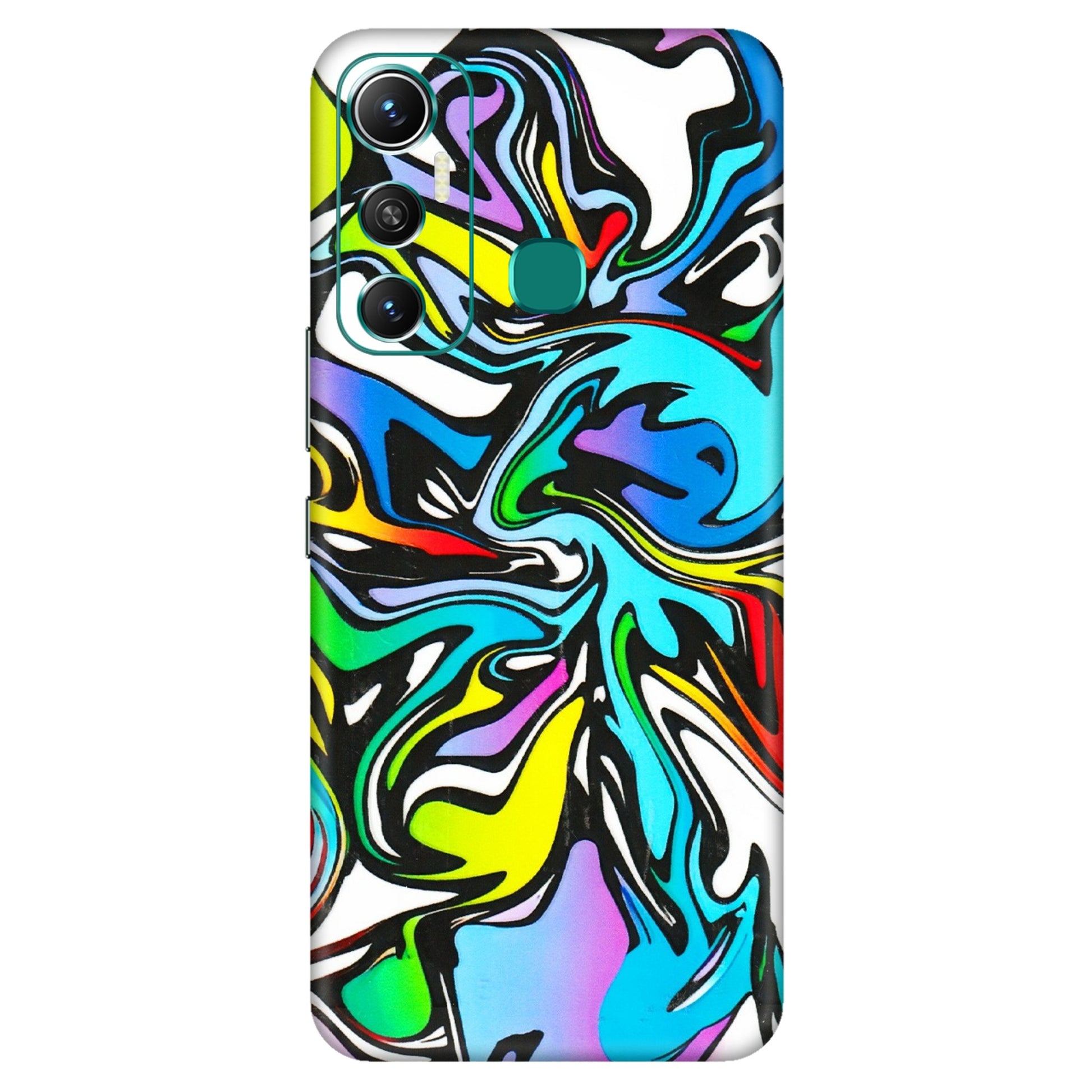 INFINIX Phone Skins (All Models) - Abstract Colour Paints - 3D Embossed Finish (L-271) Infinix Hot 11