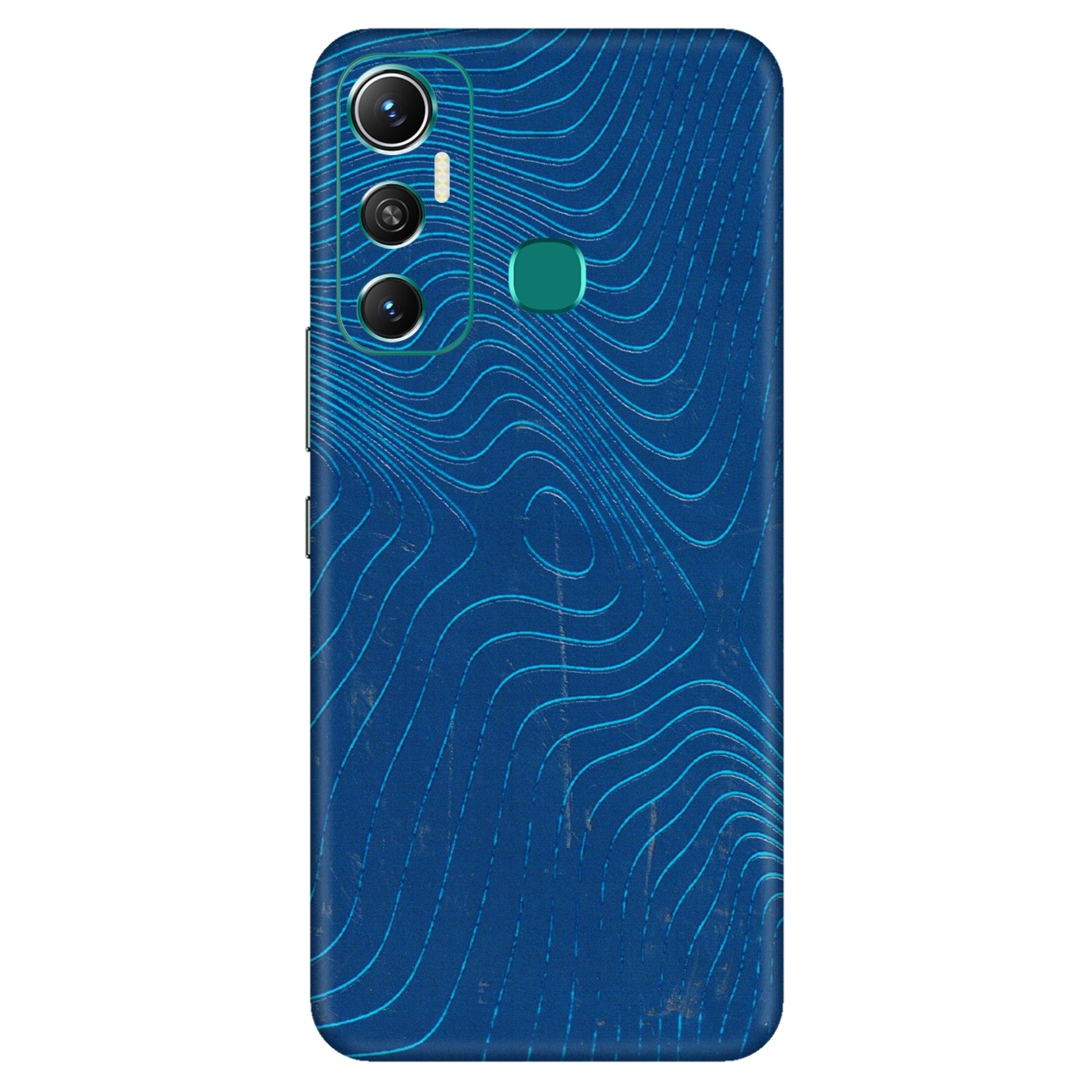 INFINIX Phone Skins (All Models) - Abstract Blue Line Map - 3D Embossed Finish (L-272) Infinix Hot 11