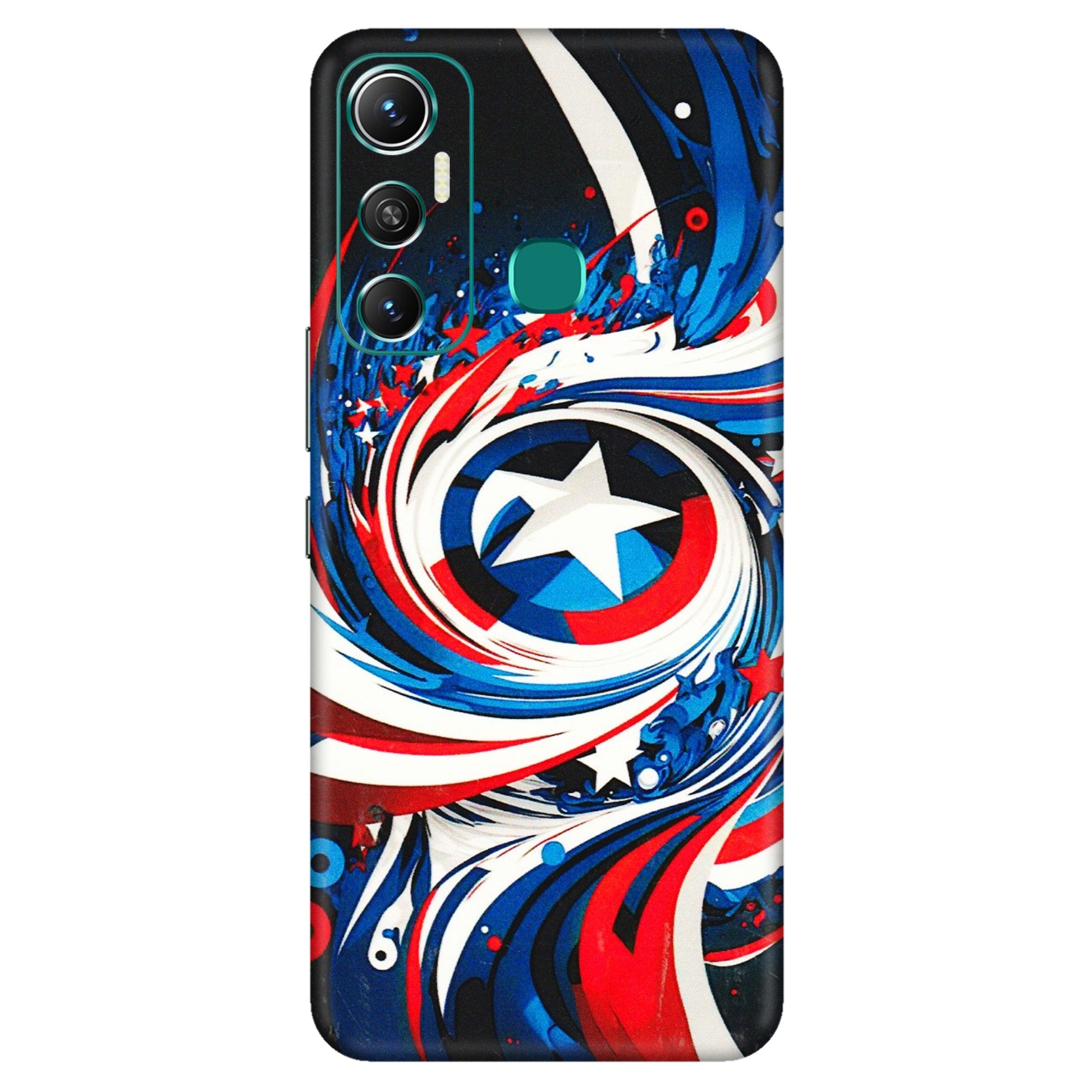 INFINIX Phone Skins (All Models) - Captain America Logo - 3D Embossed Finish (L-307) Infinix Hot 11